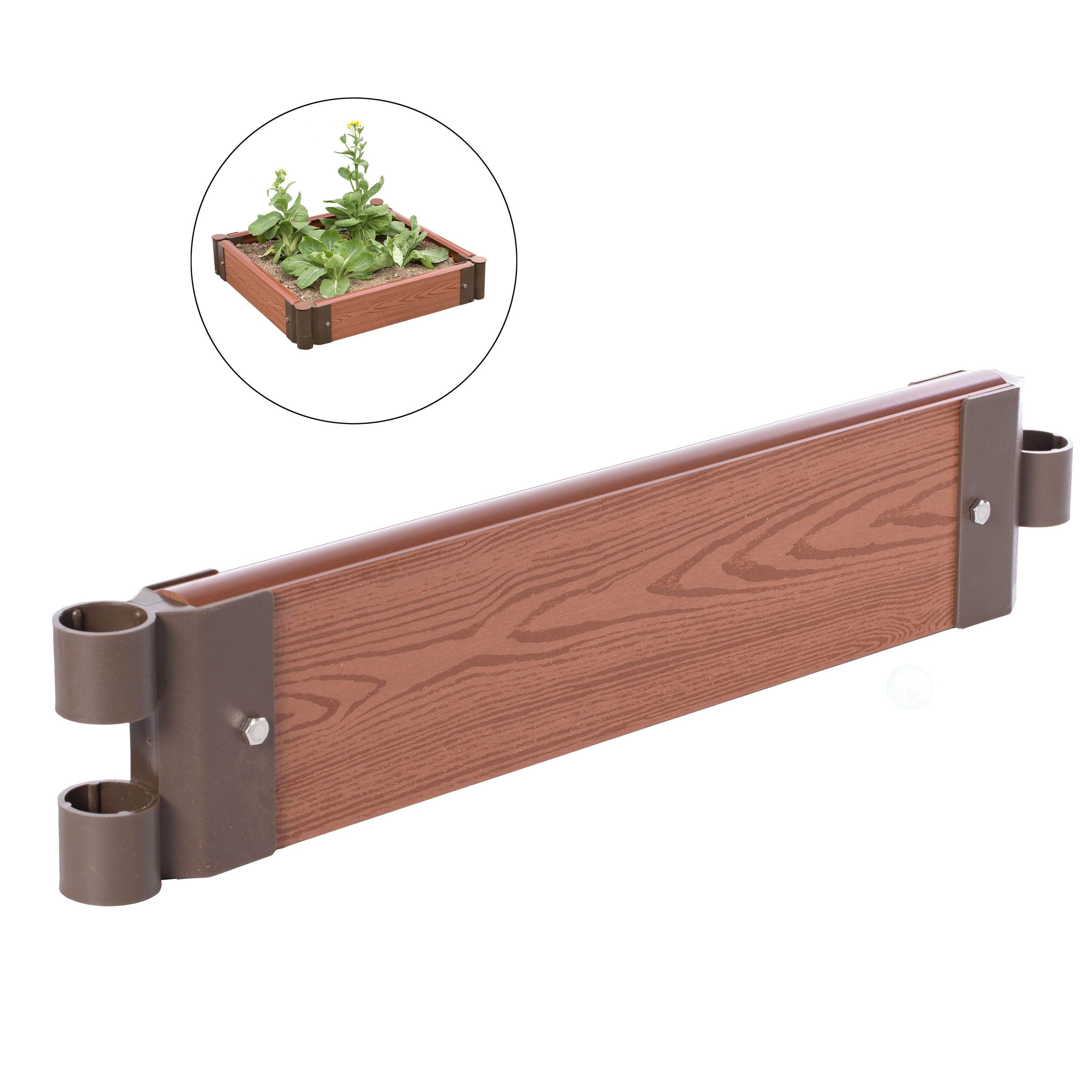 Gardenised QI004007S Square 2.0-in W Small Brown Wood Contemporary/Modern Outdoor Garden bed