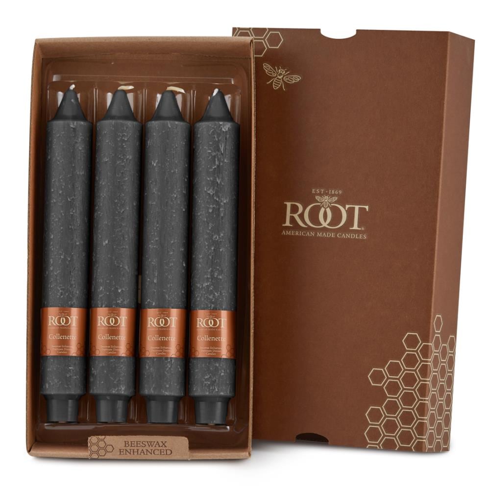 Root Candles 519195 4-Pack Gray Taper Candle