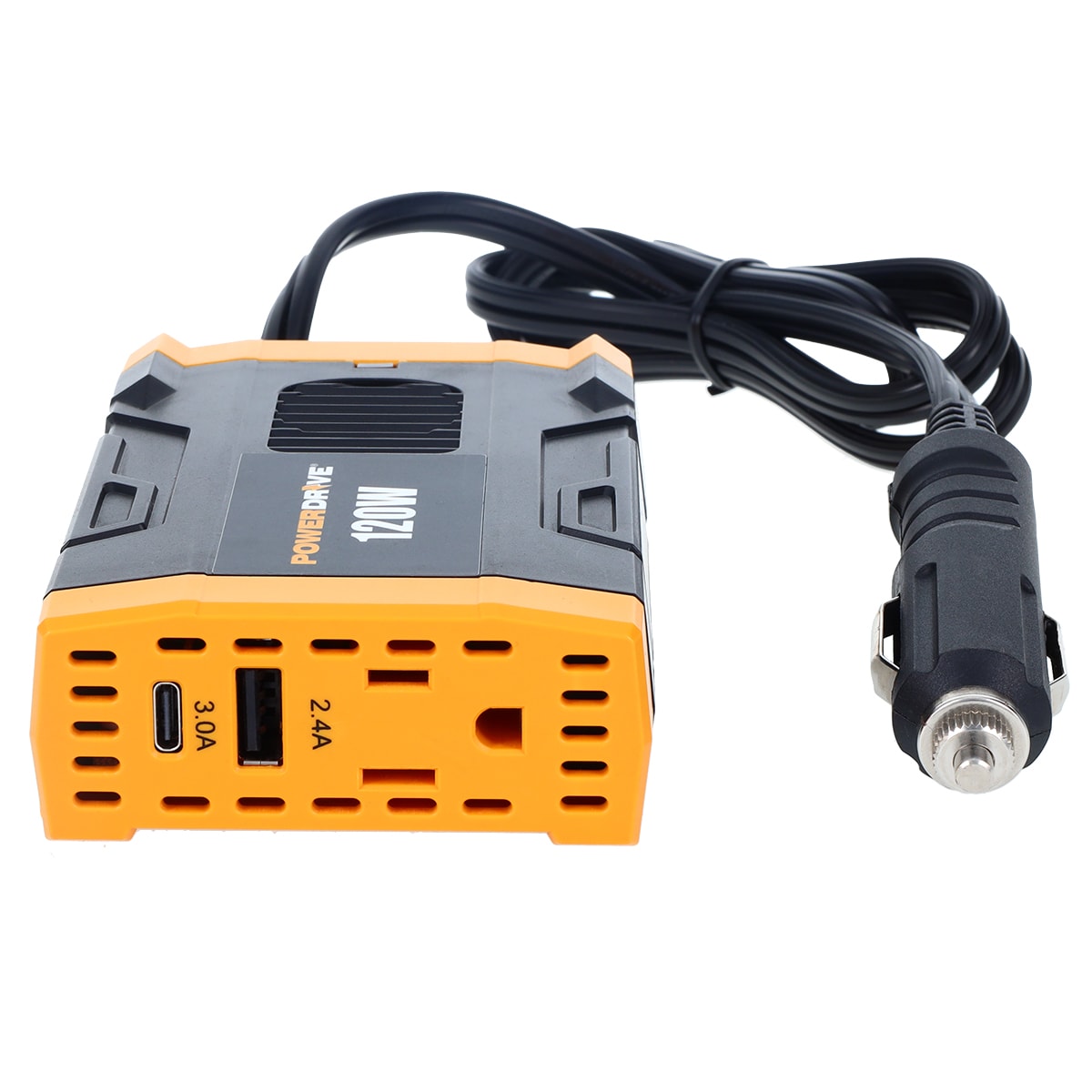 PowerDrive 120W Power Inverter with 3 Outlets - Charge Laptops