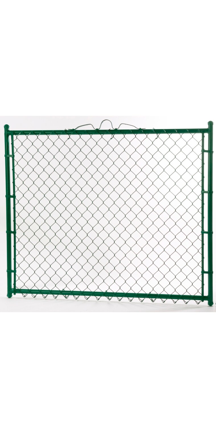 4-ft H x 4-ft W Vinyl Coated Vinyl-coated Steel Walk-thru Chain Link Fence Gate with Mesh Size 2-in