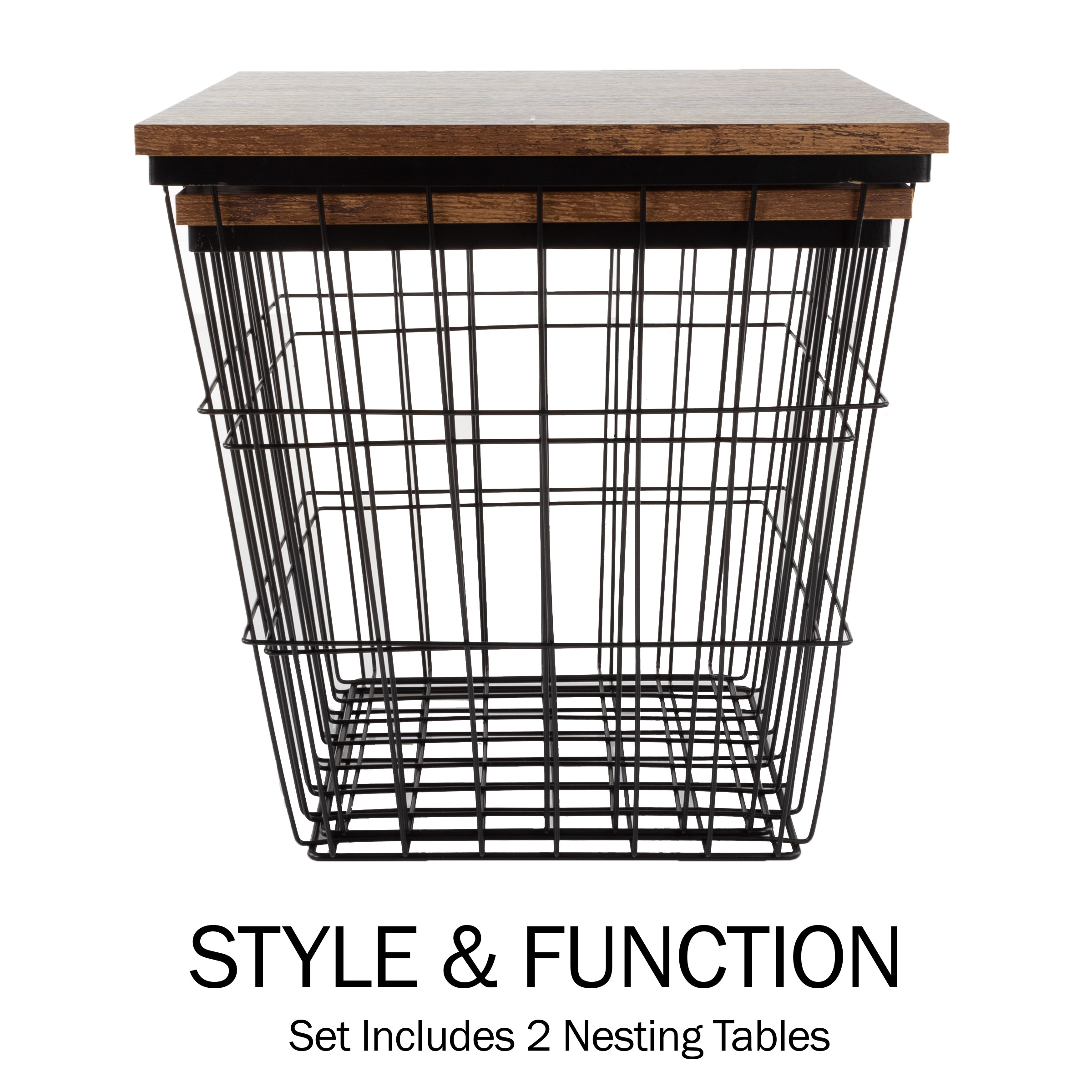 Lavish Home 80-ENDTBL-2-2SQ-BN End-Tables - View #4