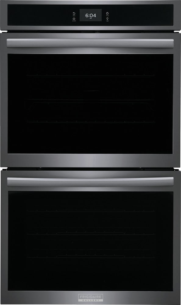 Black Stainless steel Glide/Rollout Racks Double Electric Wall Ovens at ...