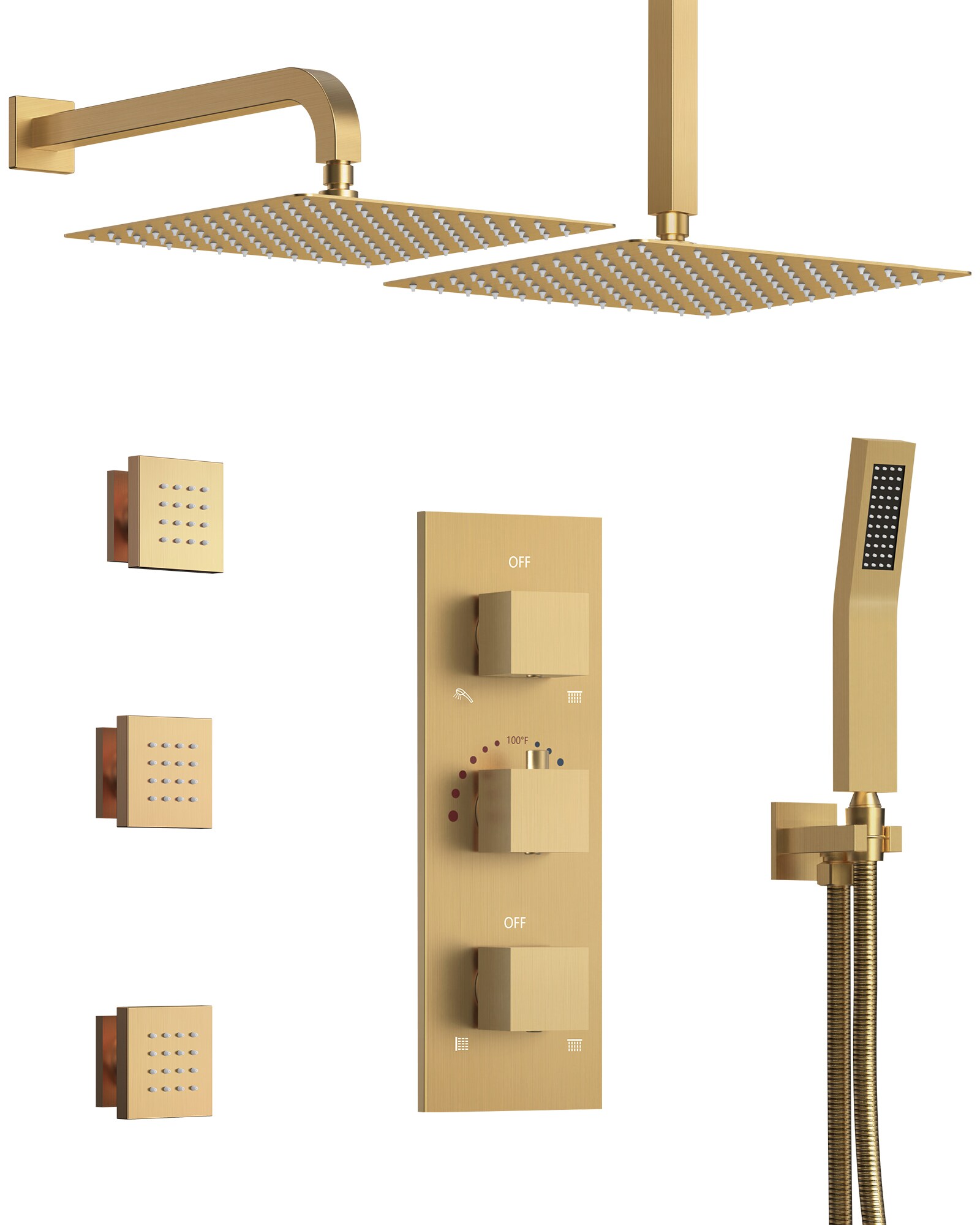 GRANDJOY SFS-1070-GD12 Showerhead-Bar-Panels - View #12