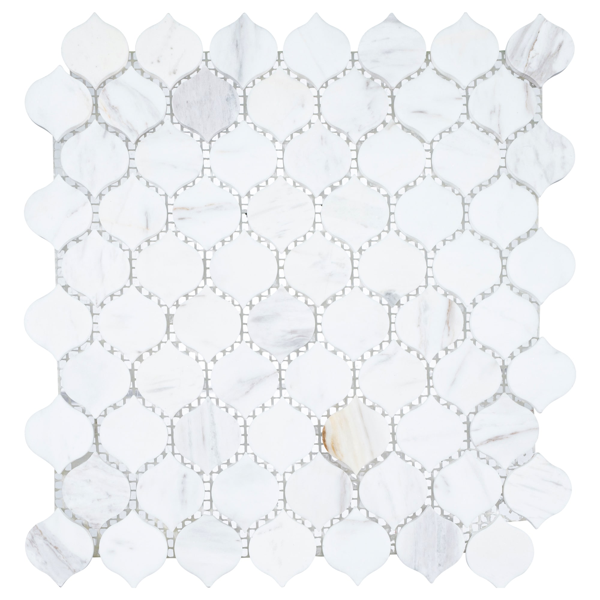 Andova Tiles ANDDAY143 Dayberry Fog 12-in x 12-in Polished Natural Stone Marble Look Hexagon Mosaic Wall Tile (0.94-sq. ft/ Piece)