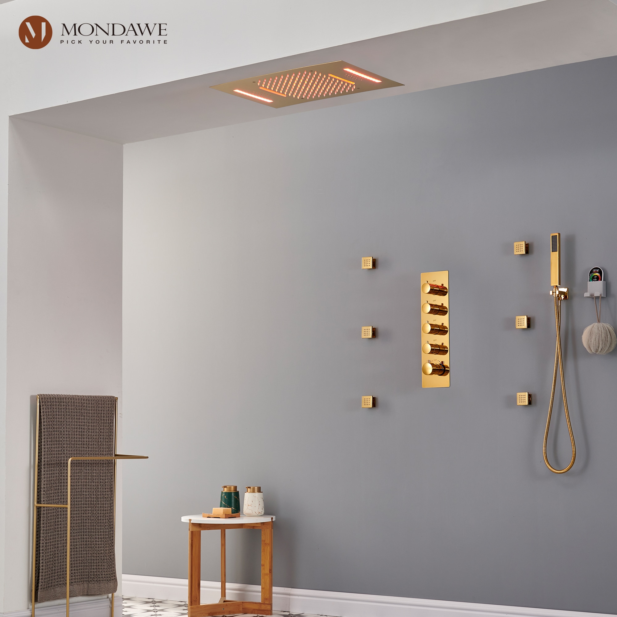 Mondawe MO1791DT-MB Showerhead-Bar-Panels - View #4