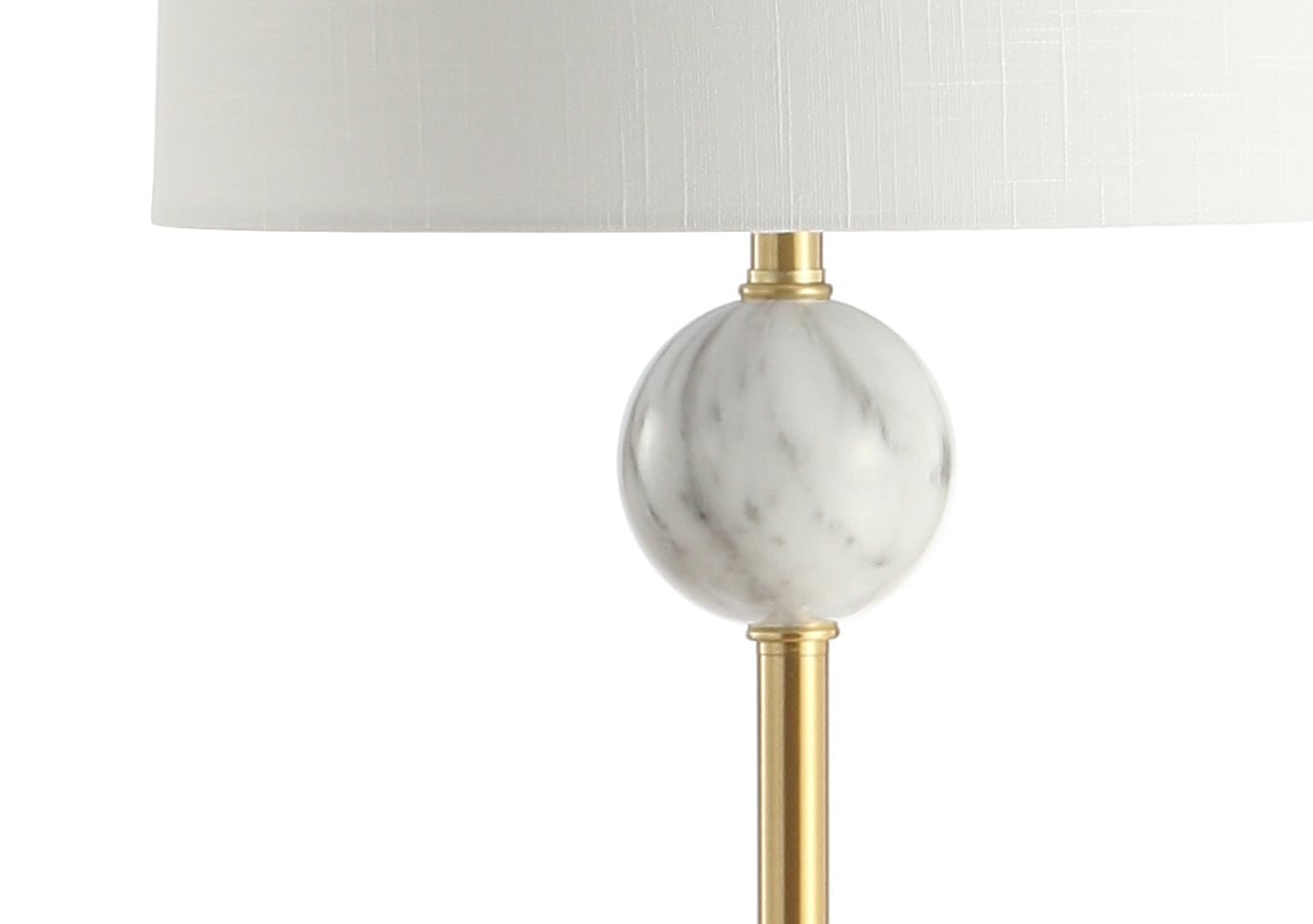 Vaughn Classic 60" Antique Gold Arc Floor Lamp with White Linen Shade