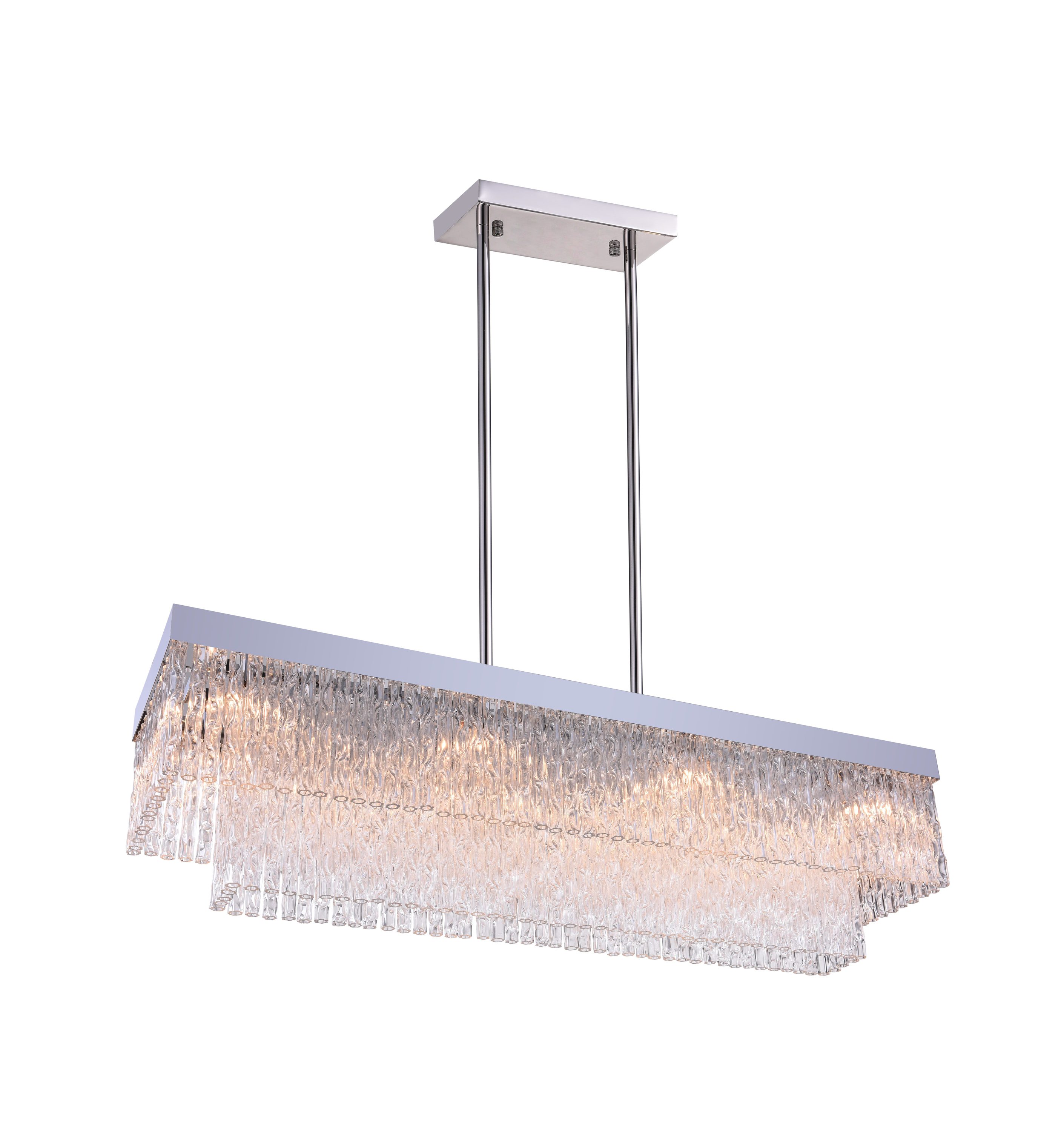 CWI Lighting 5695P46-10-601-RC Carlotta 10-Light Chrome Transitional Damp Rated Chandelier