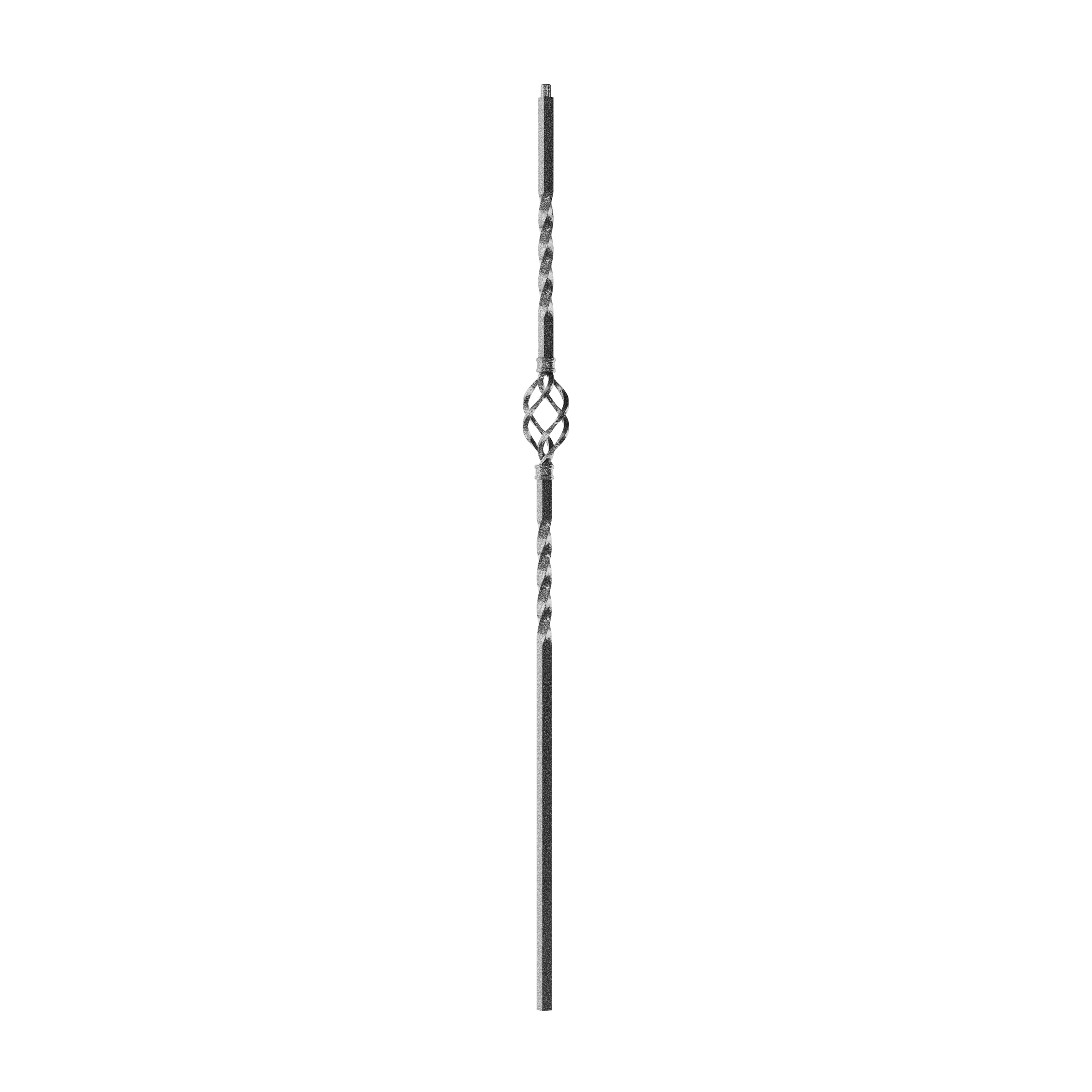 Crown Heritage 4581121SV44 44-in x 2.375-in Silver Vein Aluminum Pin Top Single Basket Stair Baluster