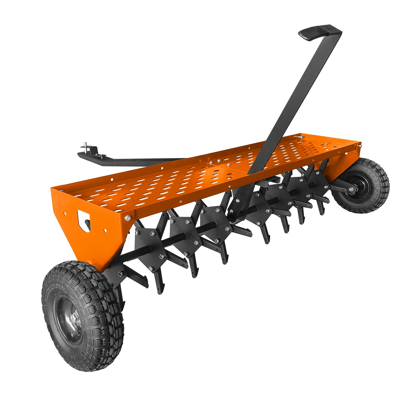 Garvee - 40 In Orange Lawn Aerator Tow Behind Heavy Duty Lawn Core Aerator Universal Plug Aerator...