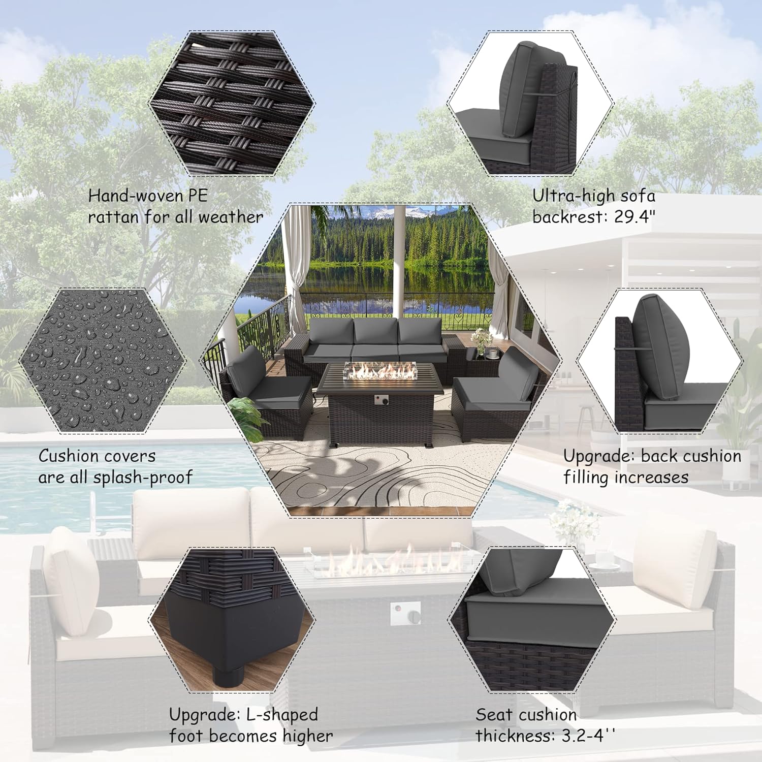 ALAULM LS-6PCS+FP-GREY Patio-Conversation-Sets - View #5
