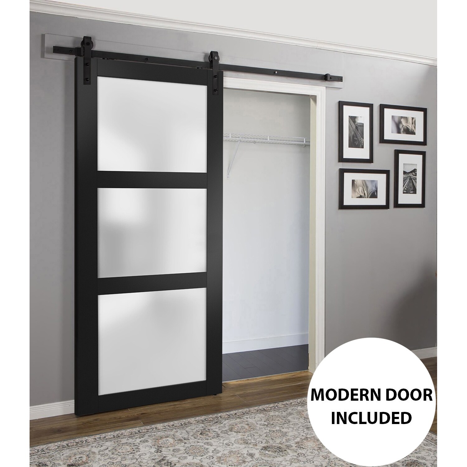 SARTODOORS LUC2552BD-B-BLK-30 Barn-Doors - View #5
