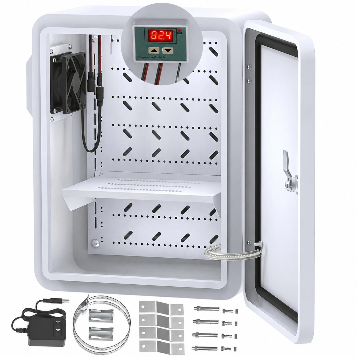 Phyfalip Outdoor Electrical Box with Thermostat Fan Precise Temperature ...