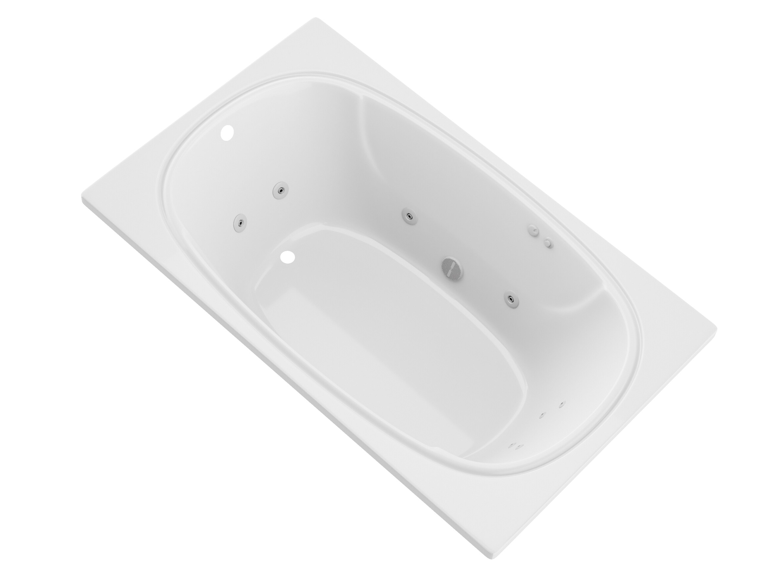 Endurance LS4872CWL Budgie 47.7-Inches x 71.5-Inches White Acrylic Oval Drop-in Whirlpool tub ( Left Drain )