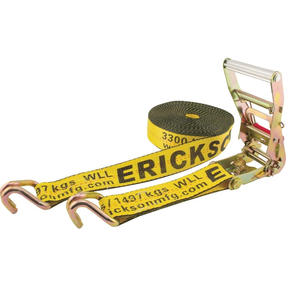 Erickson Manufacturing - 2 x 30' 10 000 lb Long Handle Ratchet Dbl J Hks w/Bonus Web Clamp Bulk (58510) #58510-FE50