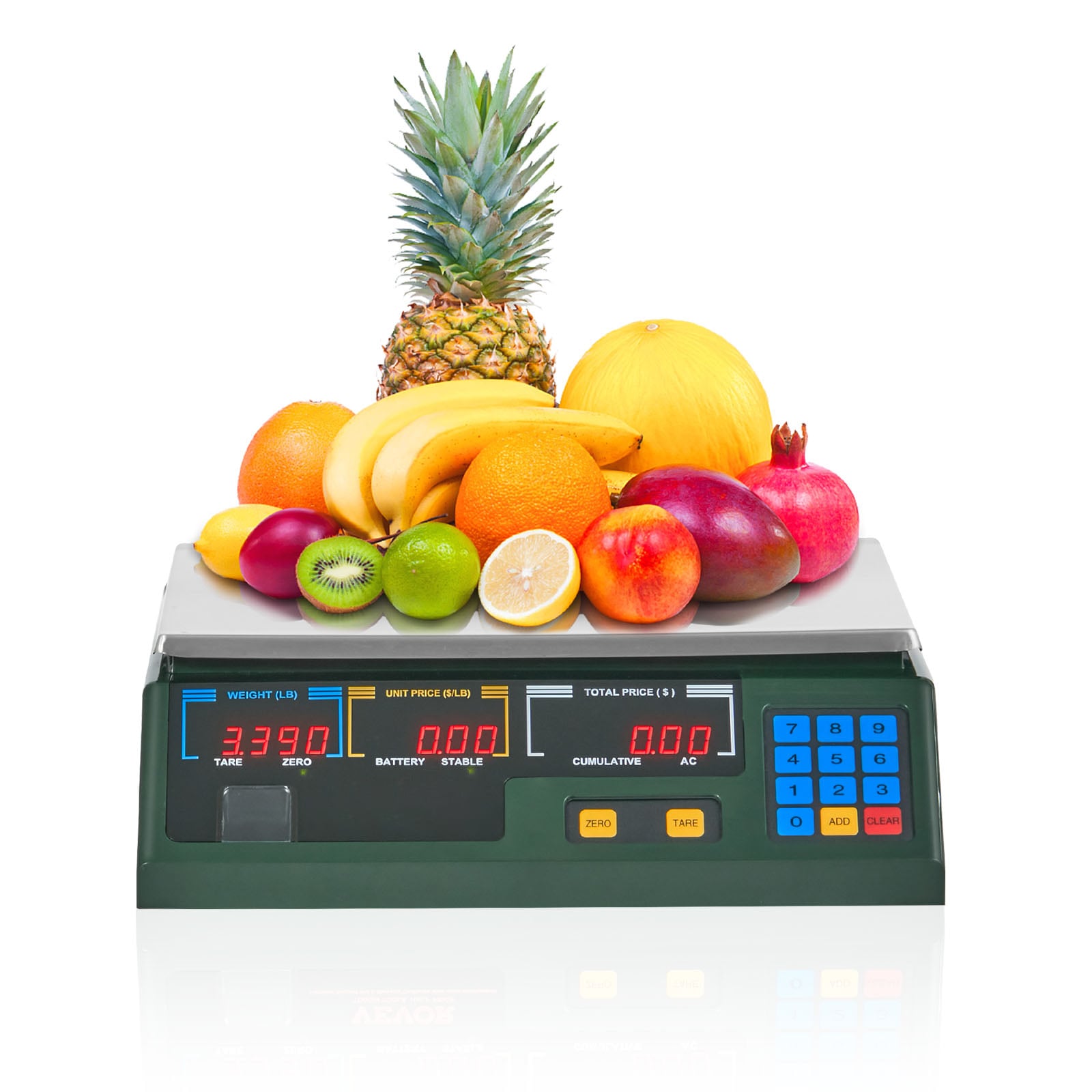 VEVOR SCDZJJC66BCD01938V1 Electronic Price Computing Scale 66 LB Digital Deli Weight Scales LED Digital Commercial Food Fruit Meat Produce Counting Weight for Retail Outlet Store Kitchen Restaurant Market Farmer