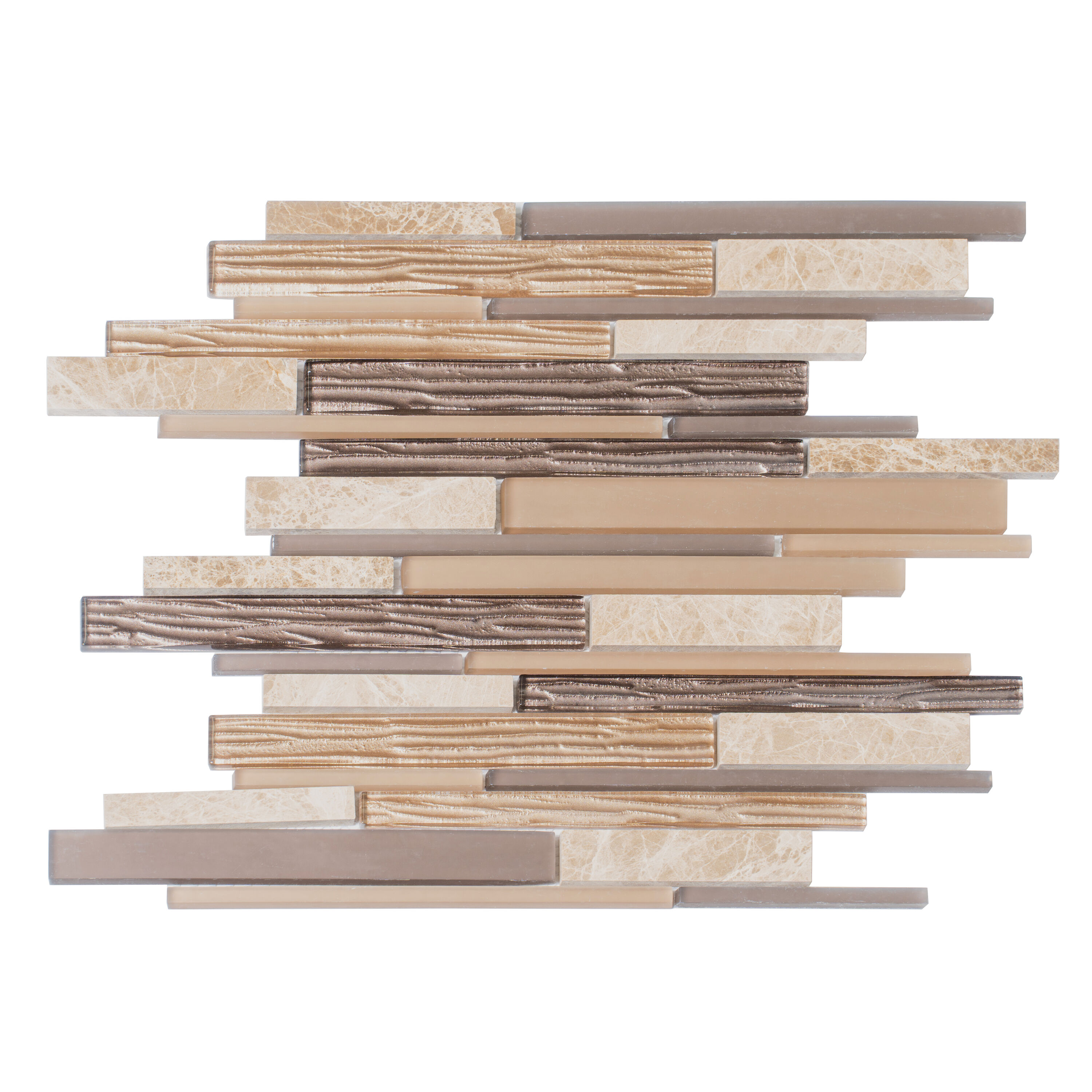 Apollo Tile APLCAS88009A Soleil Gray and Beige 12-in x 12-in Multi-finish Natural stone Patterned Mosaic Floor and Wall Tile ( 4.83-sq ft Carton
