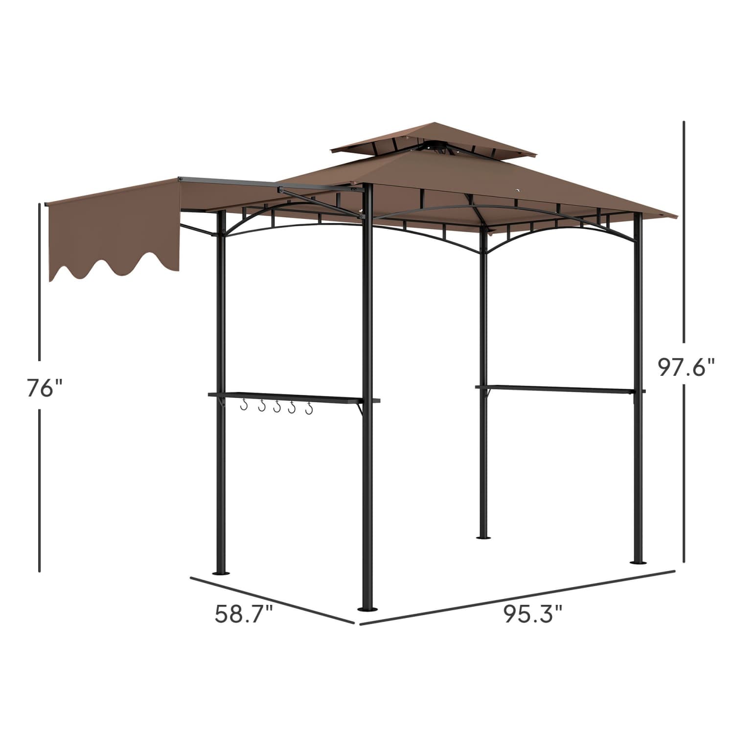 Angel Sar DAZQYGAZ0320-BR Wood-Resin-Gazebos - View #3