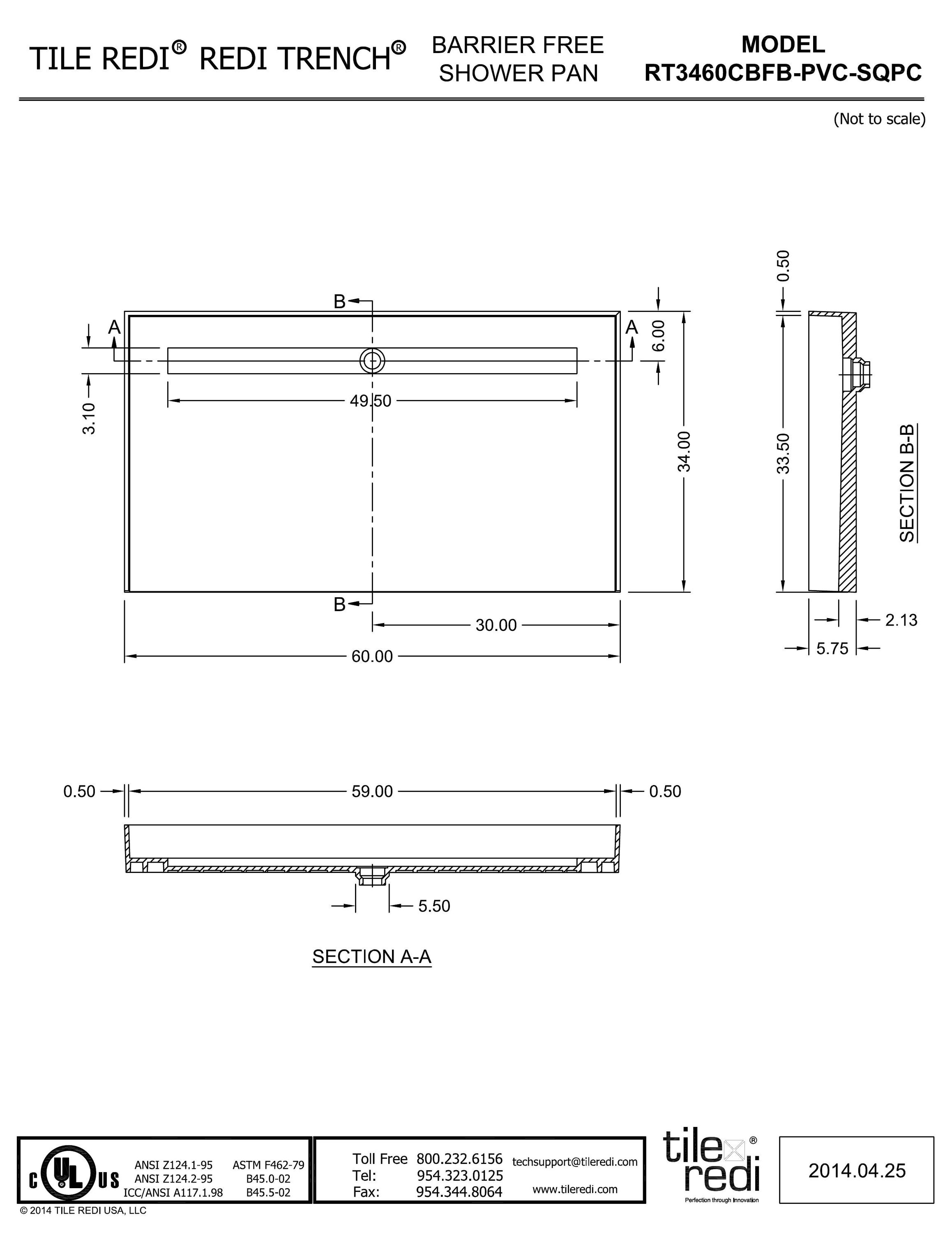 Tile Redi RT3460CBFB-PVC-SQPC Shower-Floors - View #10