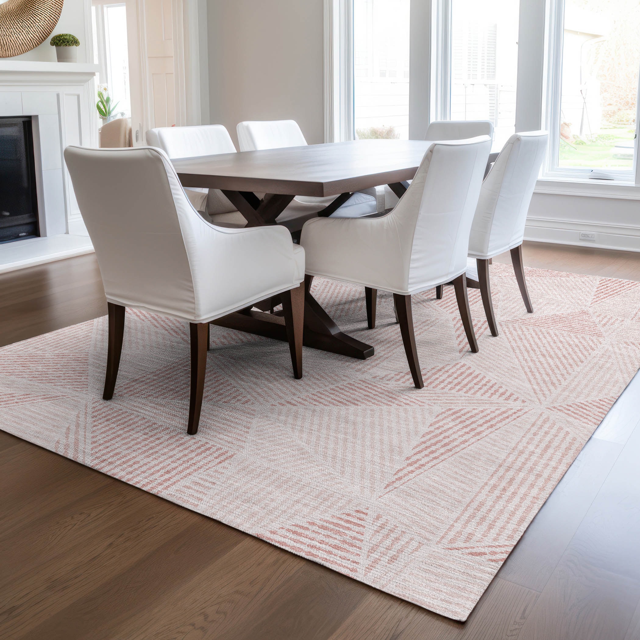 Addison Rugs ACN618BL10X14 Chantille ACN618BL 10 x 14 (ft) Polyester Blush Rectangular Indoor/Outdoor Abstract Machine washable Area rug