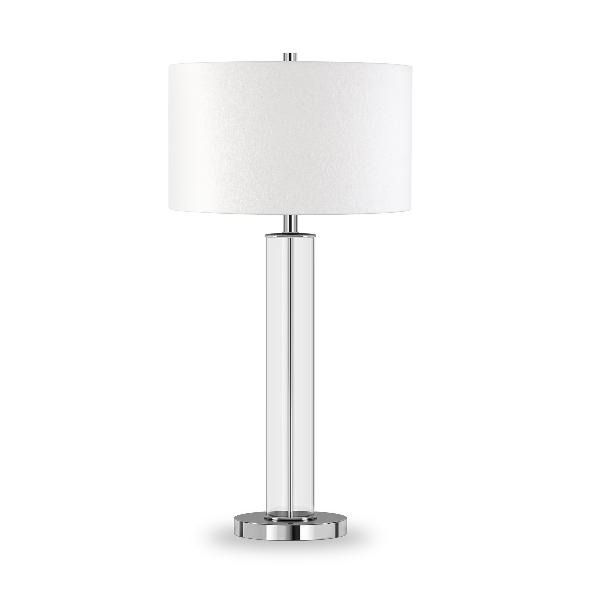 Onophoudelijk overschot heel veel Hailey Home Harlow 29-in Nickel Rotary Socket Table Lamp with Fabric Shade  in the Table Lamps department at Lowes.com