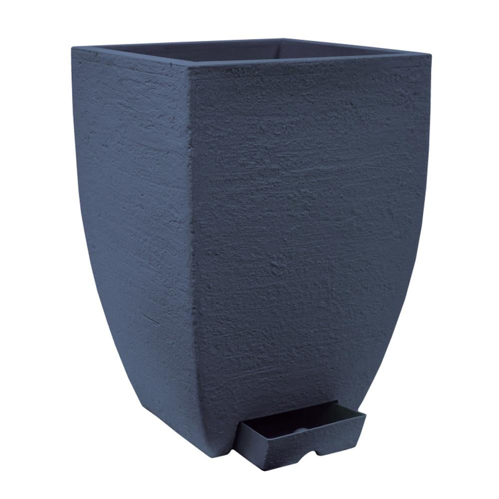 JAPI JVQD48C Square 18.5-in W x 30-in H Gray Plastic Planter