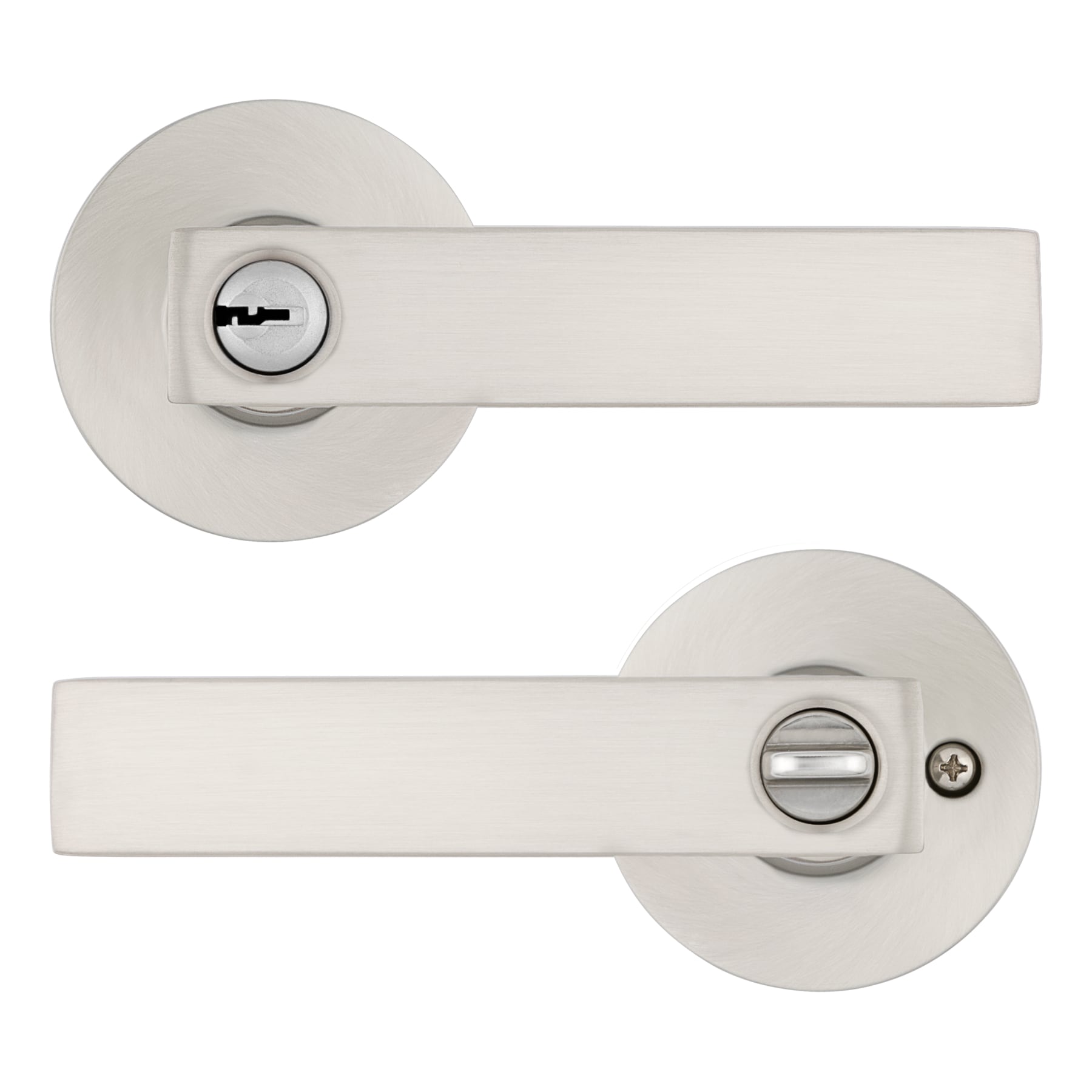 RELIABILT 93580-035 Kinross Satin Nickel Exterior Keyed entry Door Handle