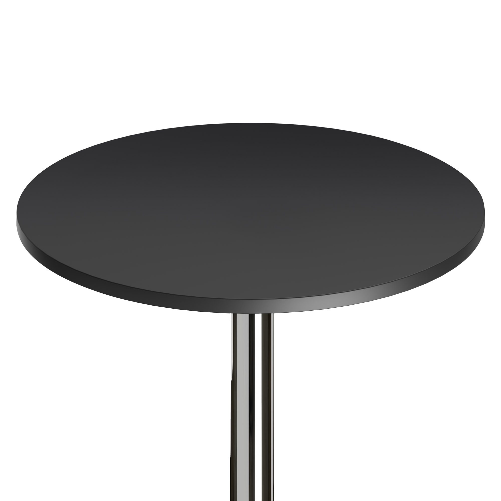 Black and Chrome Round Wood Pub Table