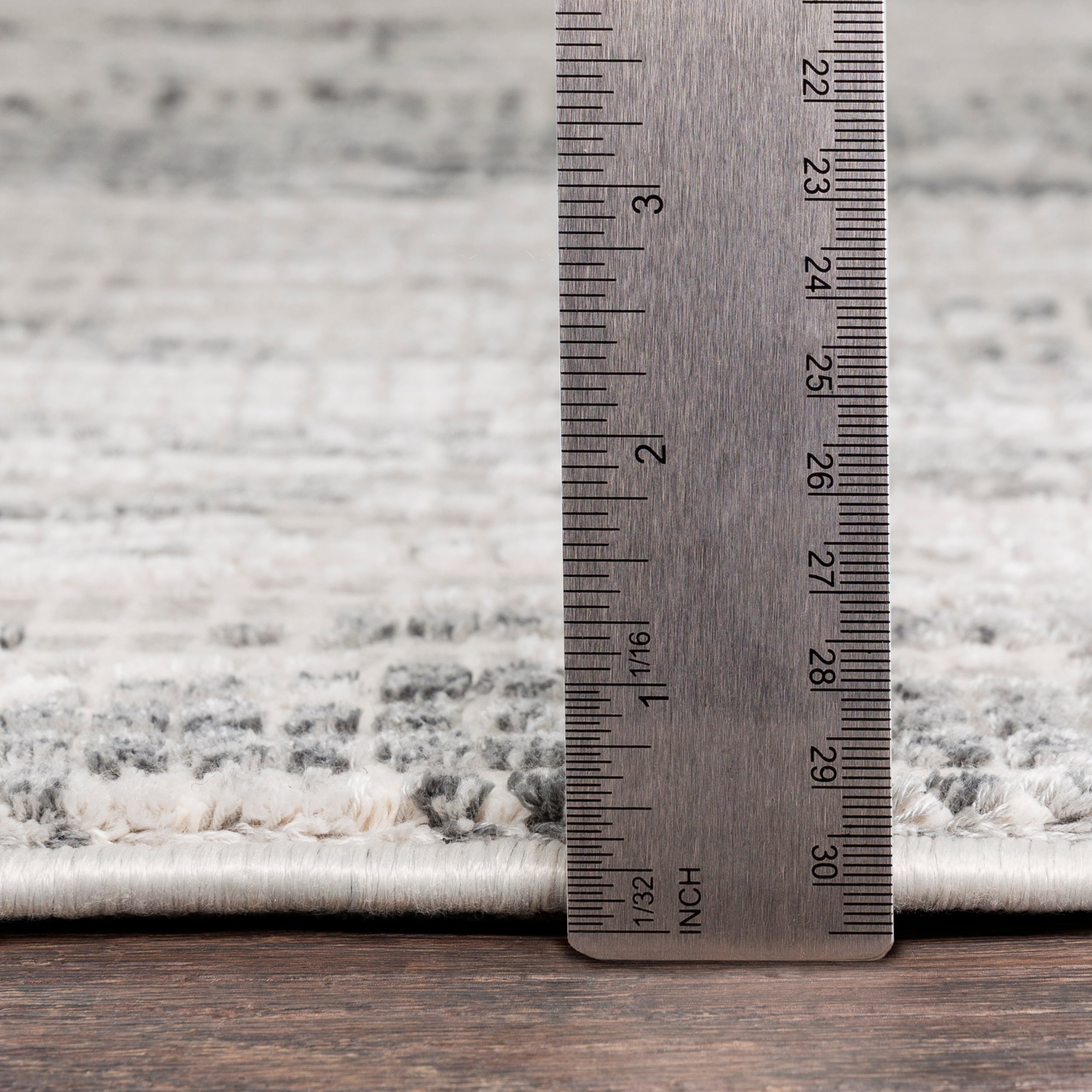 Reversible Gray 5' x 7' Wool-Blend Mid-Century Modern Area Rug