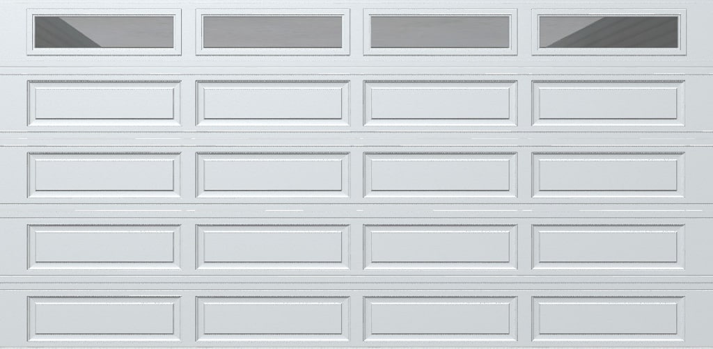 Wayne Dalton 8500RNCHWHCLRII168 Classic Steel Model 8500 16-ft x 8-ft Insulated White Double Garage Door with Windows