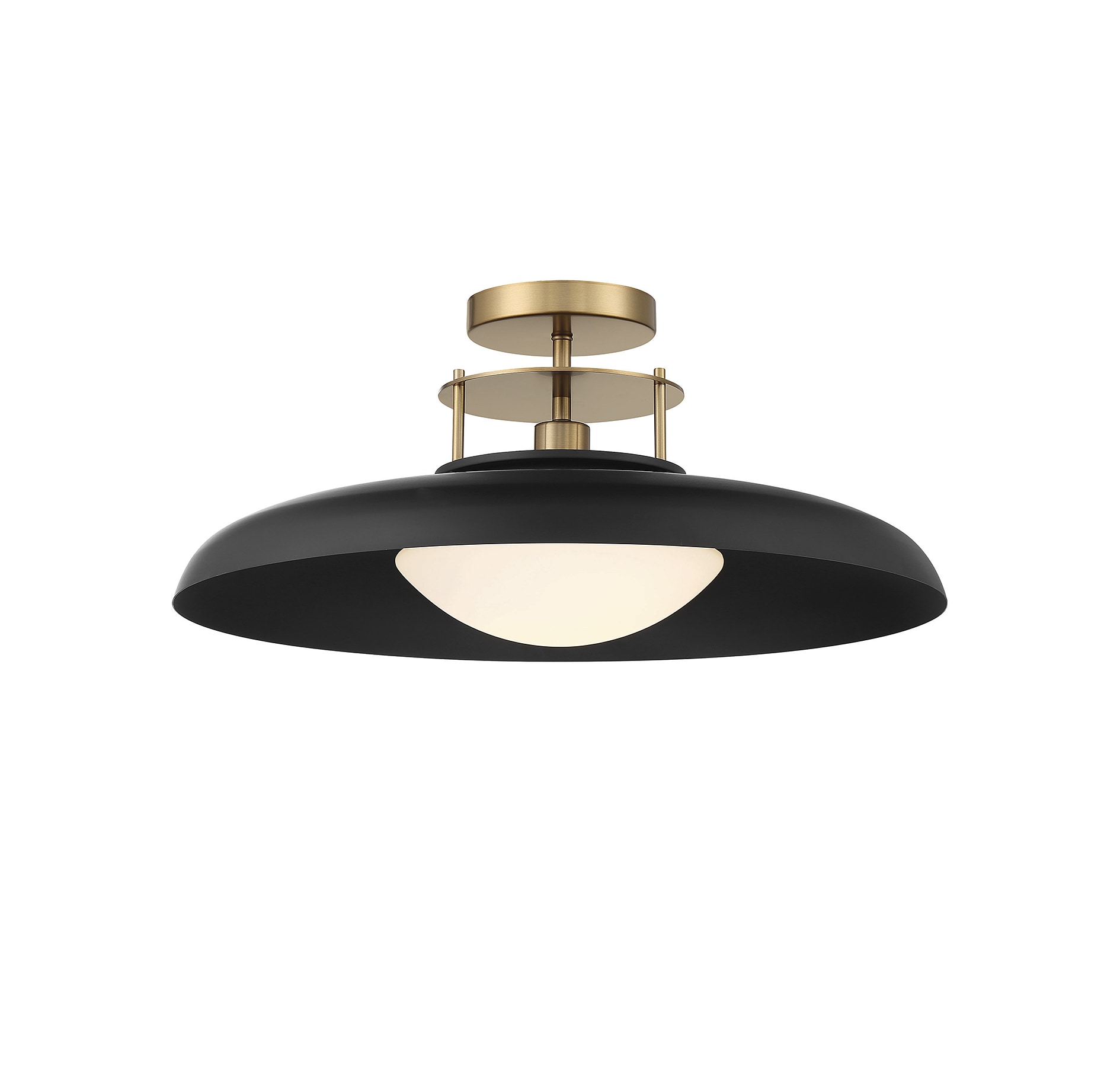 Savoy House 6-1685-1-143 Gavin 1 -Light 20-in Matte Black Semi Flush Mount Light