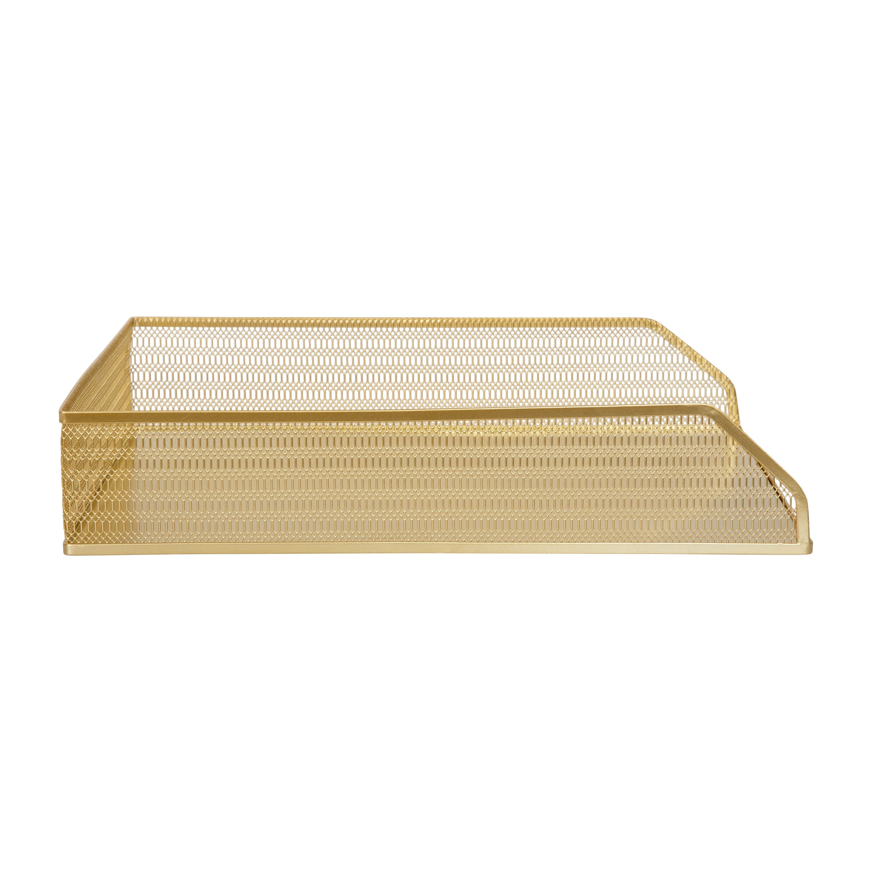 Gold Mesh Metal Paper Letter Inbox Tray Set