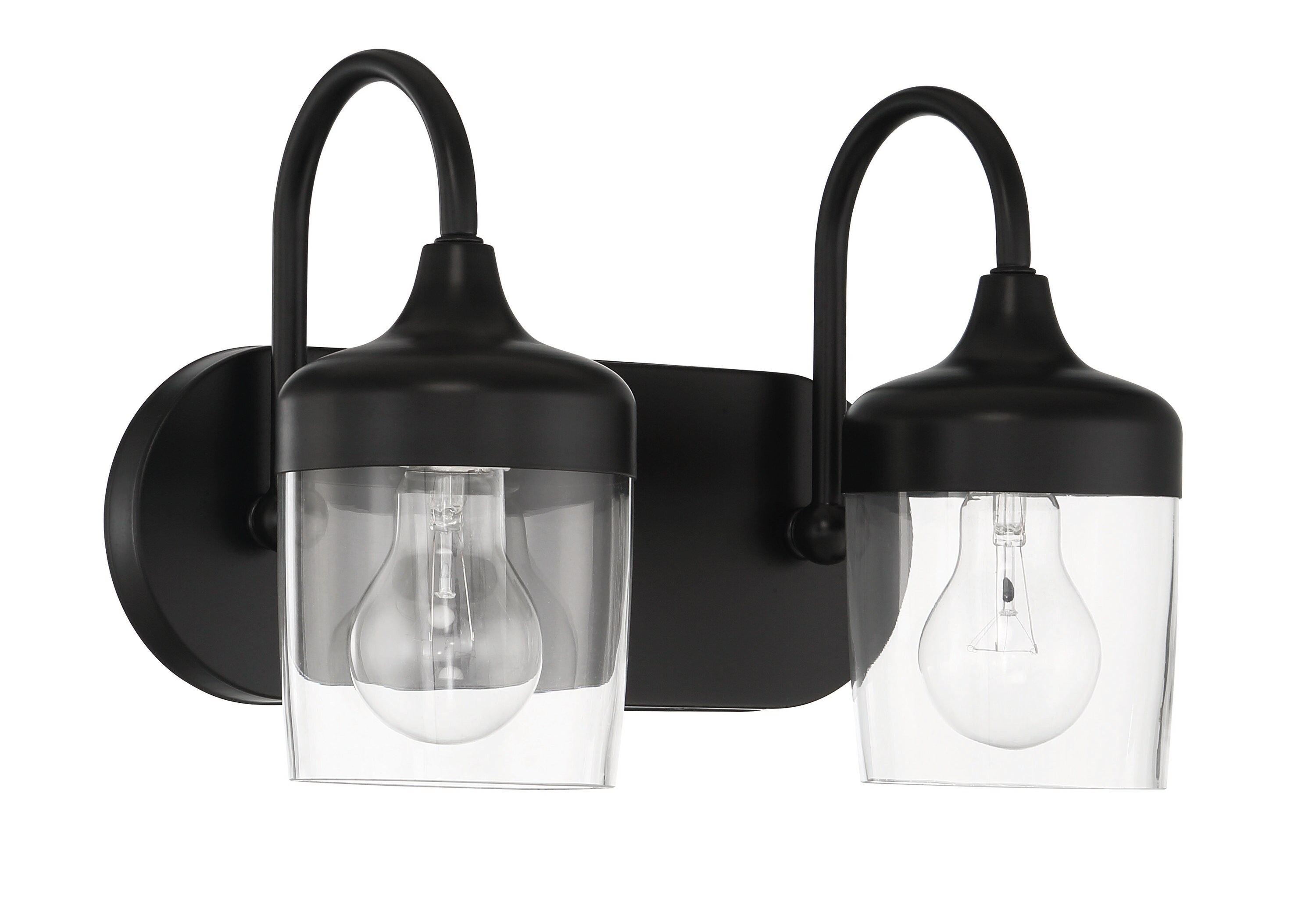 Craftmade 58102-FB Wrenn 12.75-in 2 -Light Black Transitional Vanity light