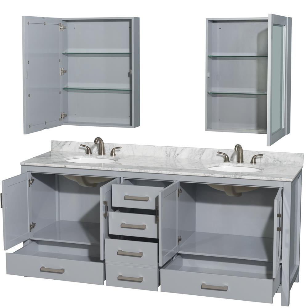 Wyndham Collection WCS141480DGYCMUNOMED Bath-Vanity-Combo - View #2