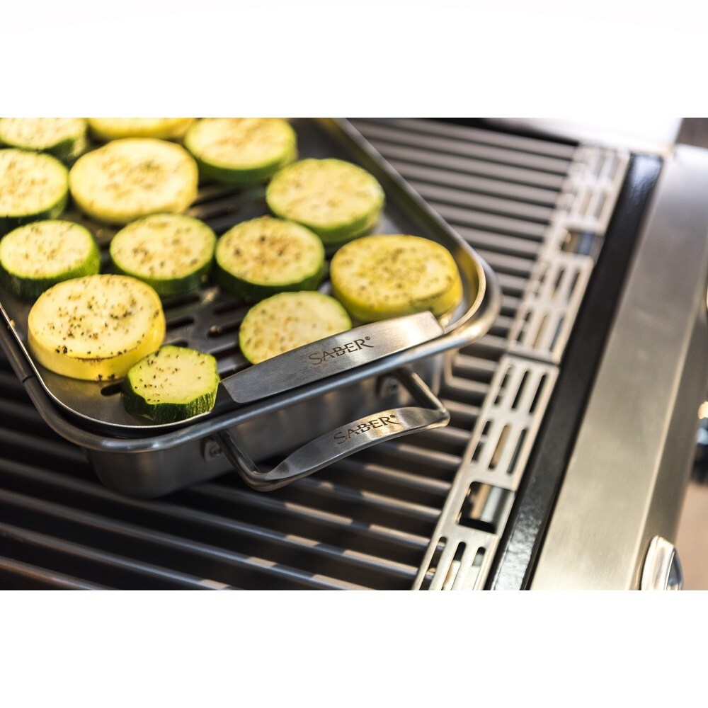 Saber Stainless Steel Nonstick Grill Topper in the Grill Cookware department at