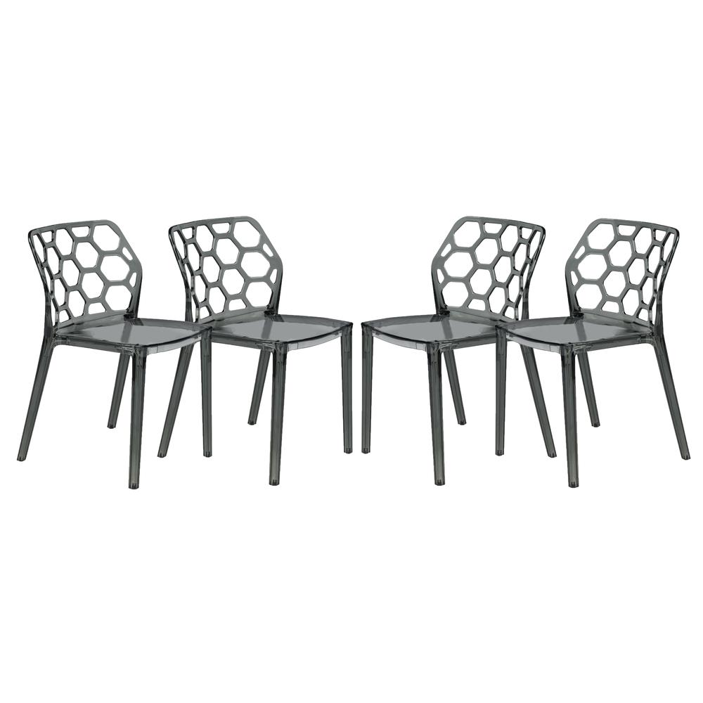 Leisuremod BG3143364 Modern Dynamic Dining Chair Set of 4