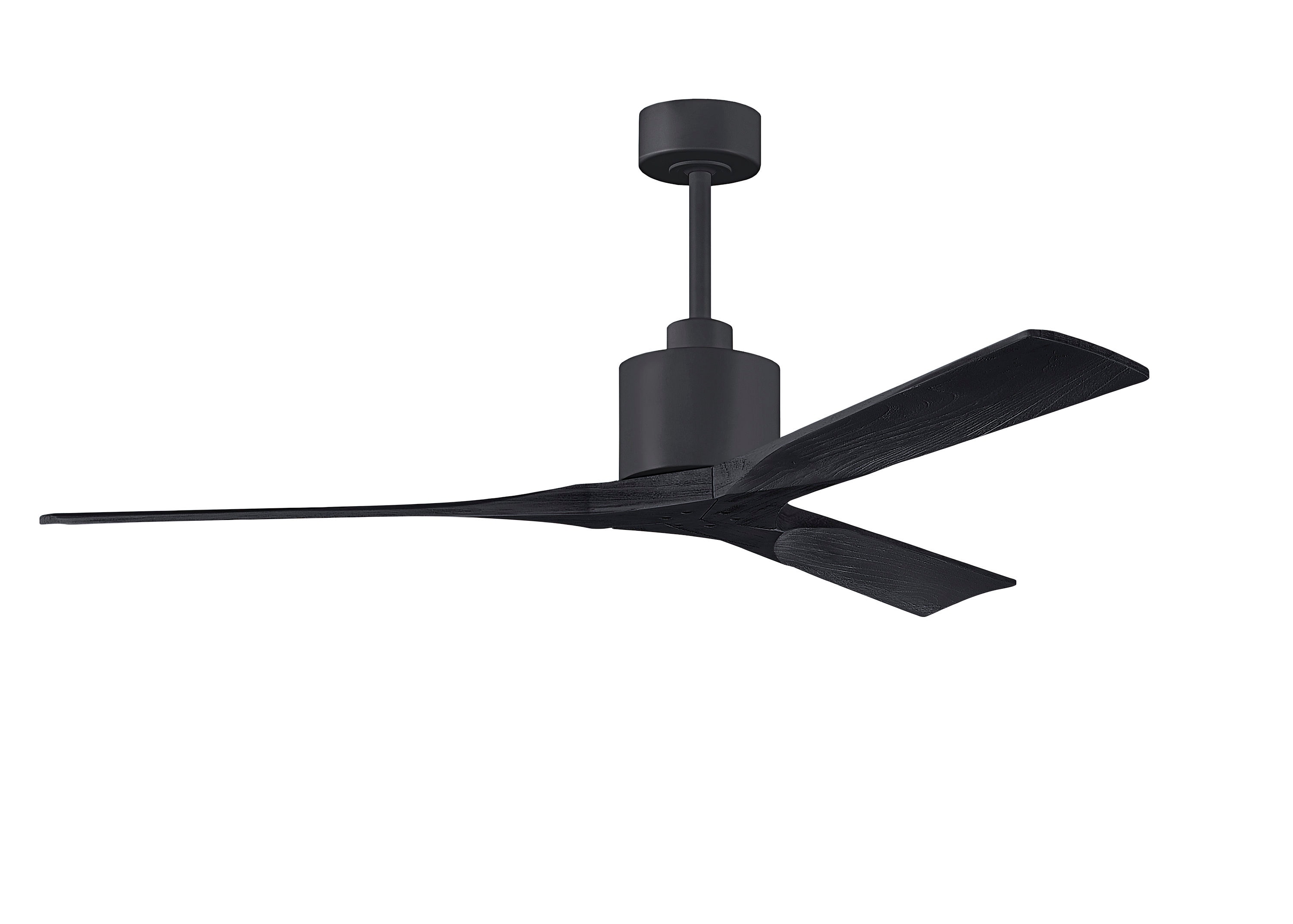 Matthews Fan Company NK-BK-BK-60 Nan 60-in Outdoor Matte Black with Matte Black Blades Ceiling Fan Without Light - Remote Included ( 3 -Blade )