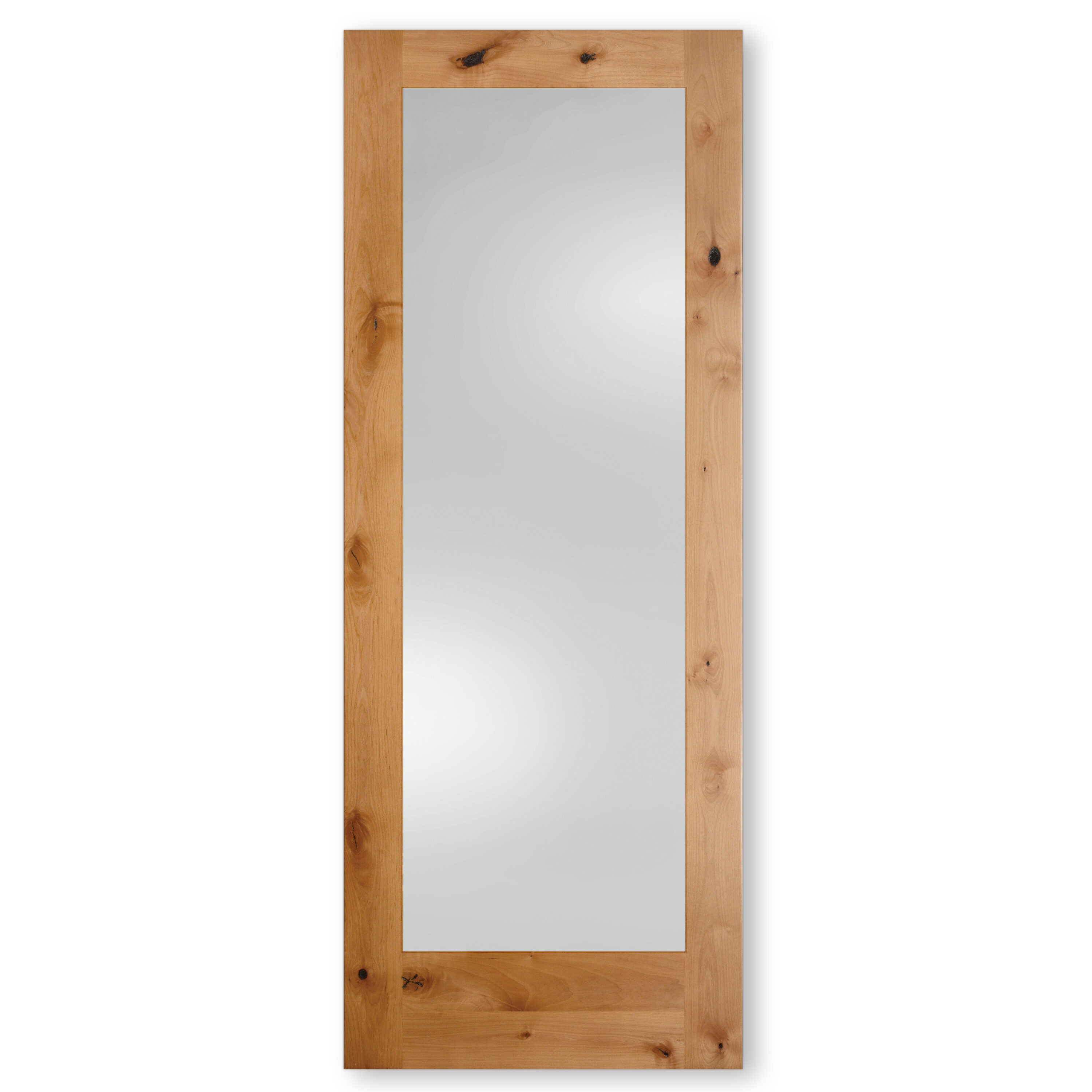 Creative Entryways UA1501-MIR-32S 32-in x 80-in Unfinished Mirrored glass Smooth Solid core Unfinished Knotty alder Wood Slab Door