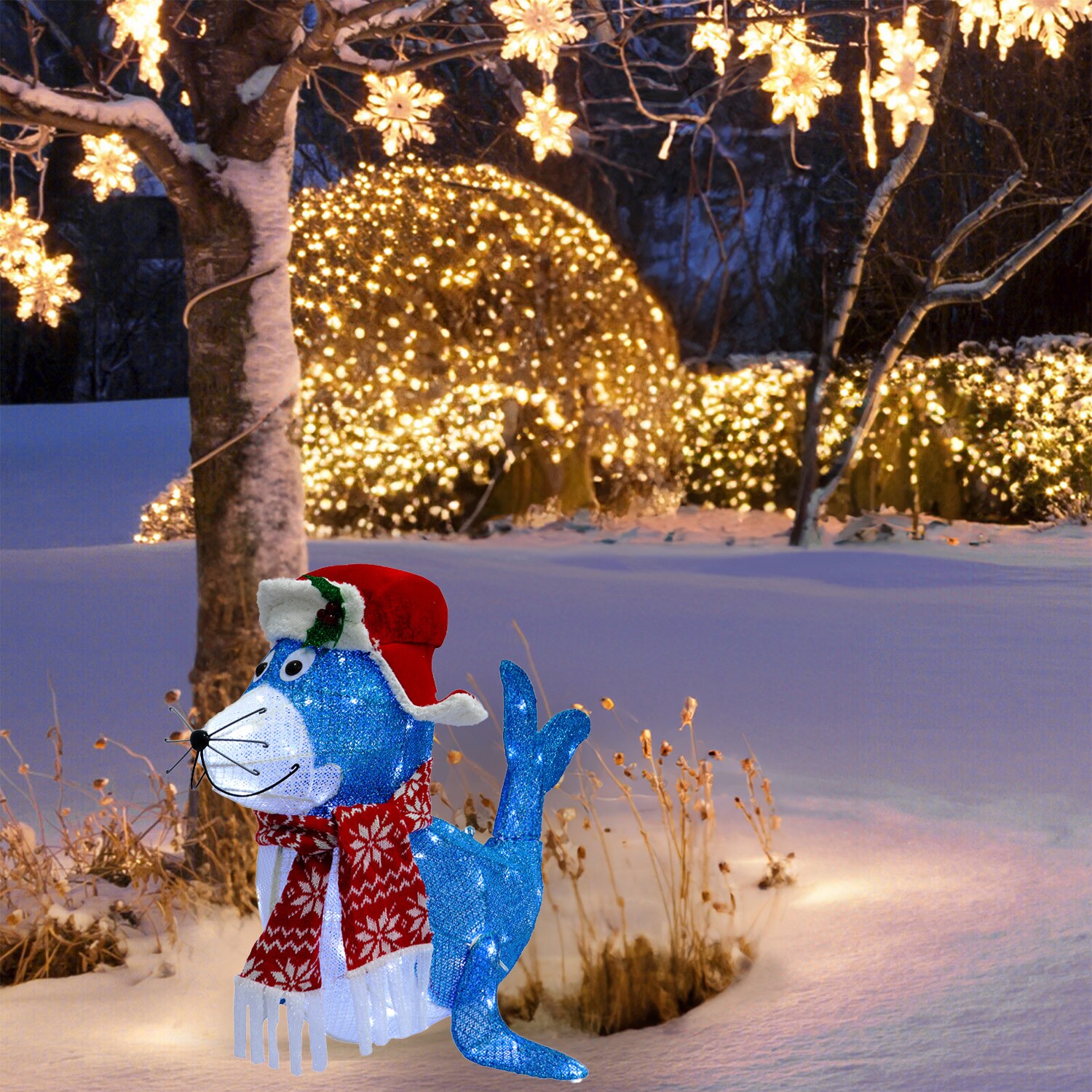 Holiday Living 2-ft LED Blue Seal Decoration W12L1069 at Lowes.com
