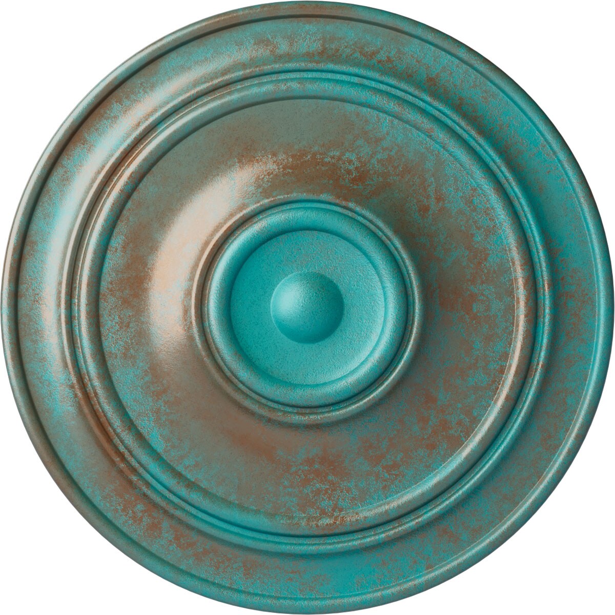 Ekena Millwork CM40CLCGS Small Classic 40.25-in W x 40.25-in L Painted Copper Green Patina Polyurethane Whole Ceiling Medallion