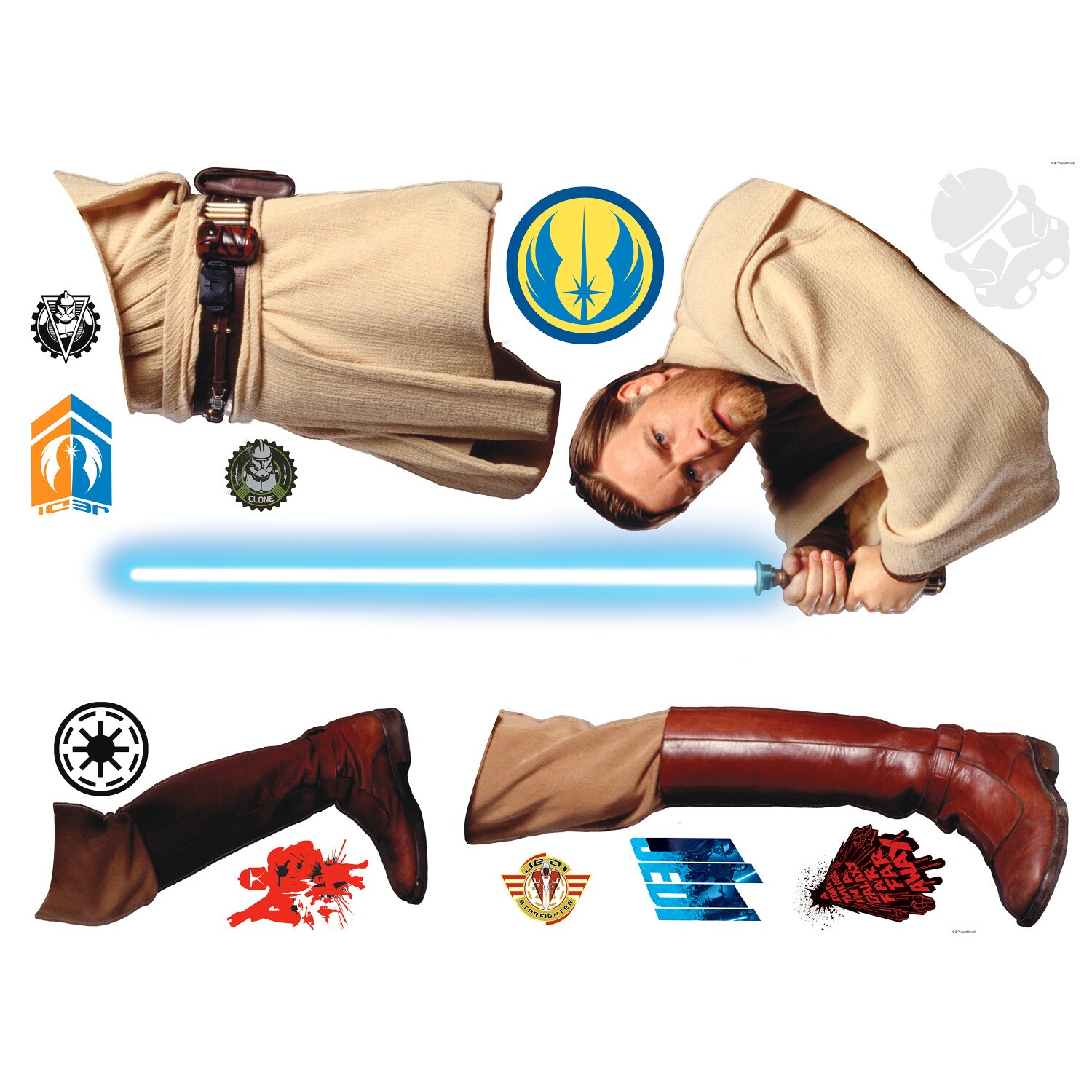 Classic Obi-Wan Kenobi Peel and Stick Giant Wall Decals