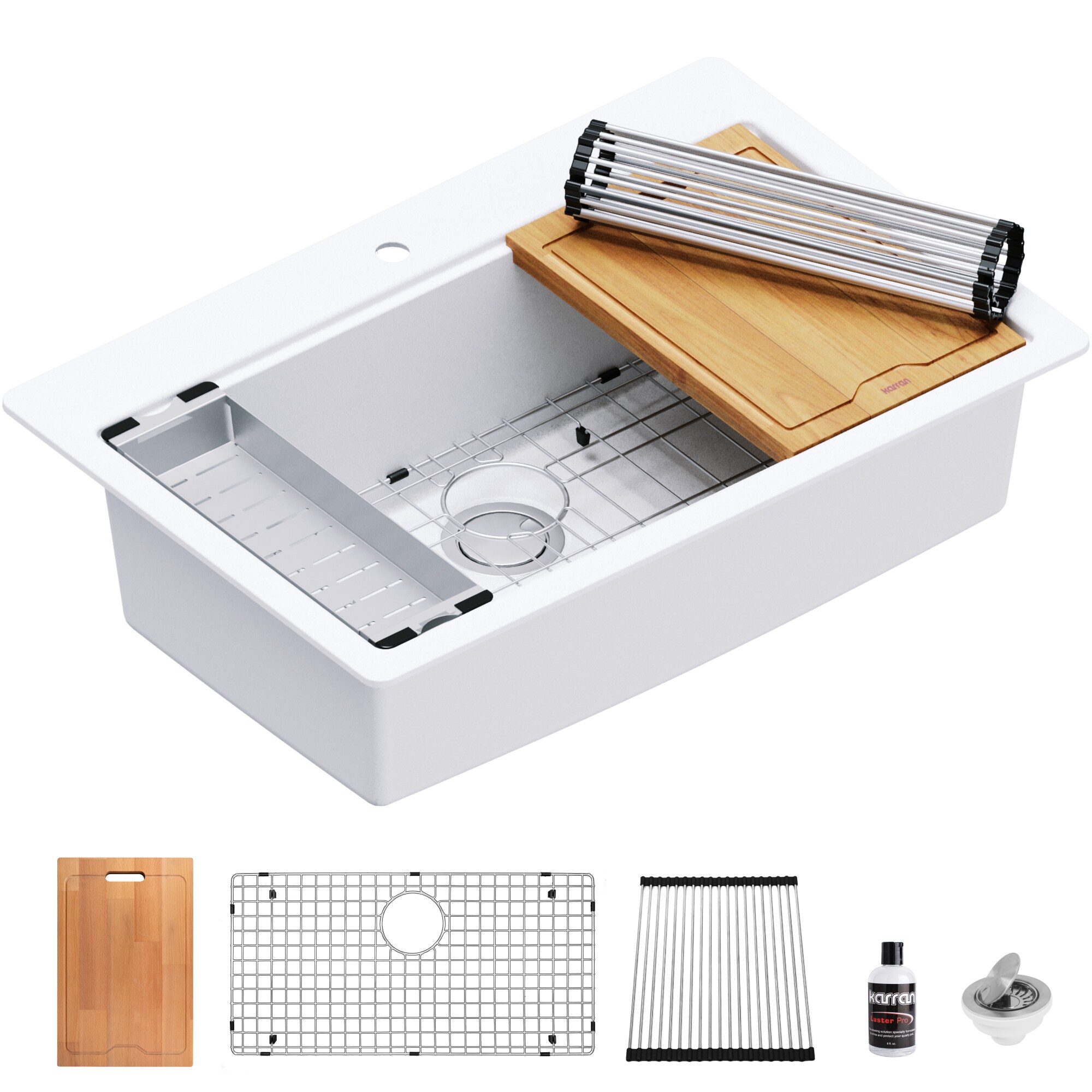 Karran QTWS-875-WH Kitchen-Sinks - View #3