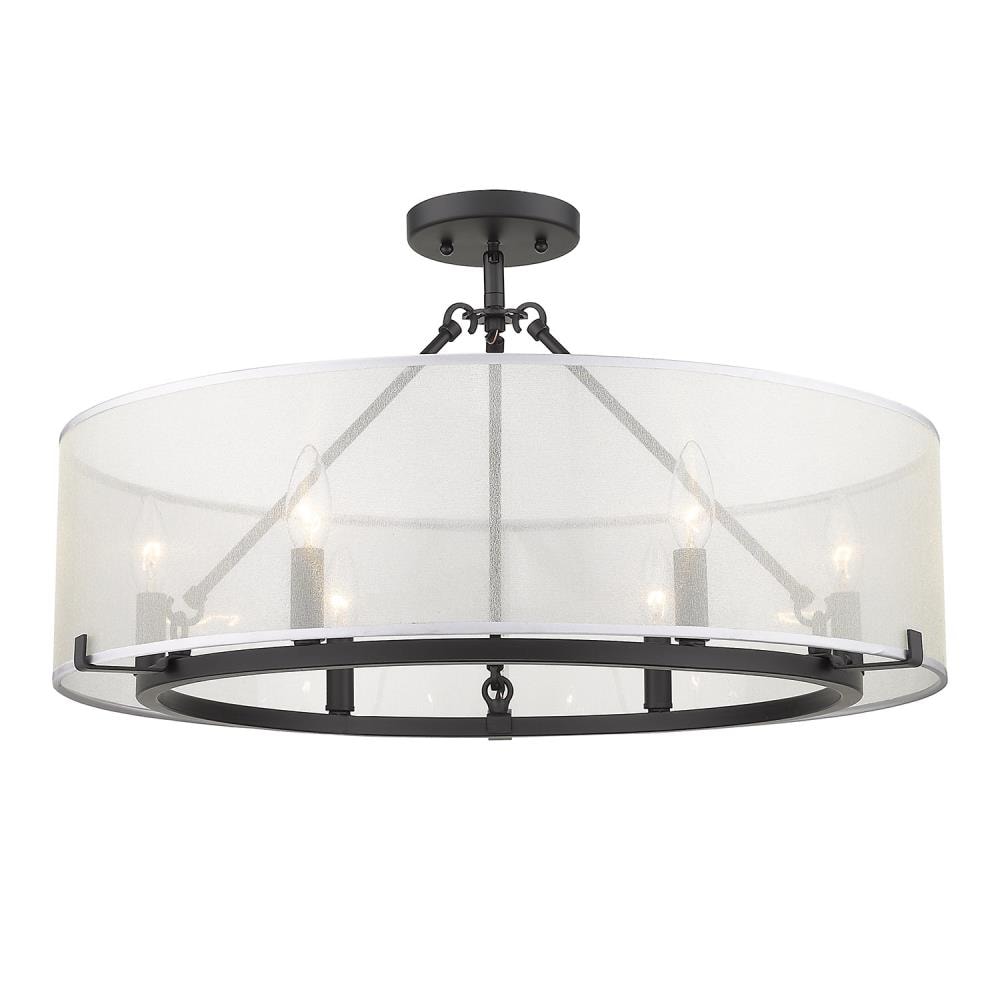 Golden Lighting 5019-6SF BLK Alyssa 6 -Light 25.875-in Matte Black Semi Flush Mount Light