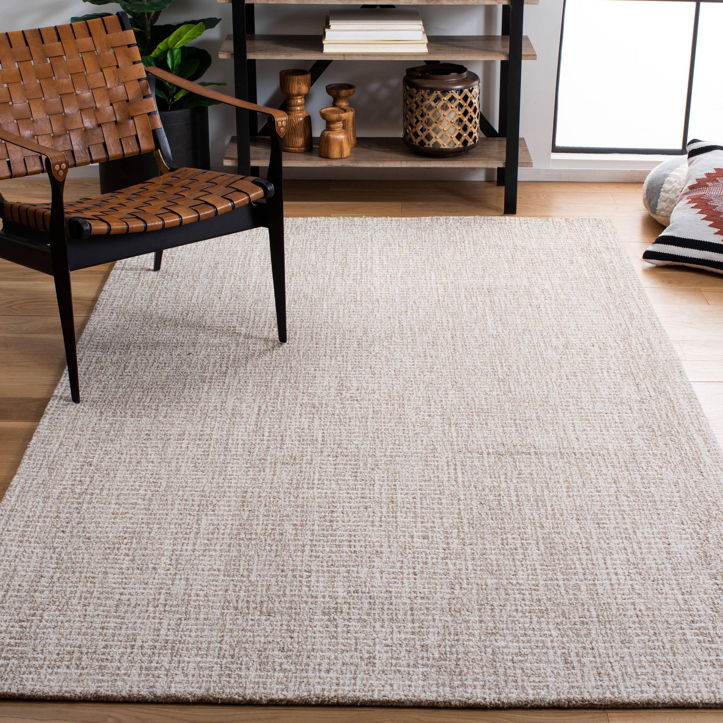 Safavieh ABT468G-3 Abstract Lottie 3 x 5 (ft) Tufted Wool Ivory/Gray Rectangular Indoor Abstract Bohemian/Eclectic Area rug