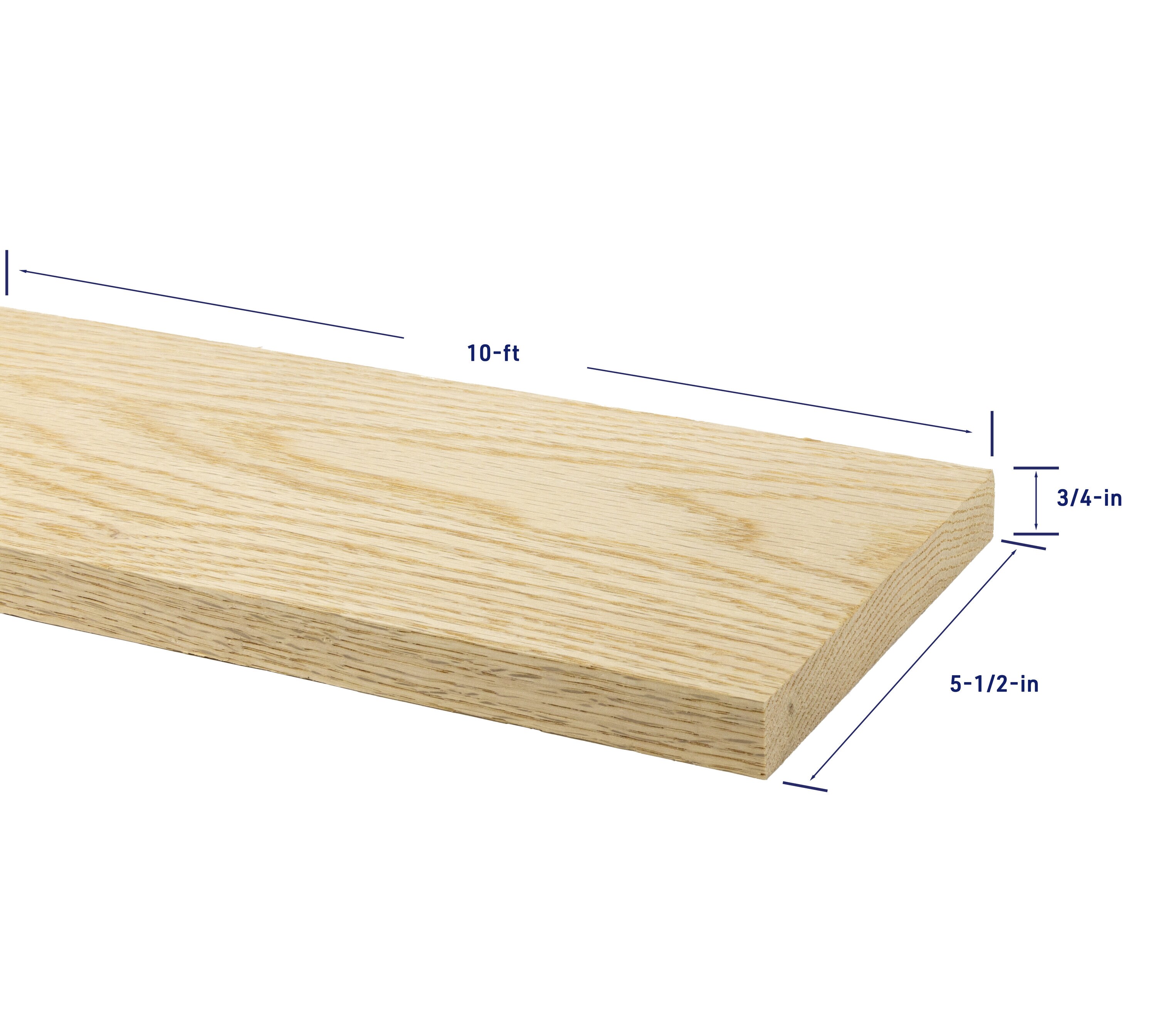 RELIABILT 1-in x 6-in x 10-ft S4S Red Oak Common Hardwood Board in the ...