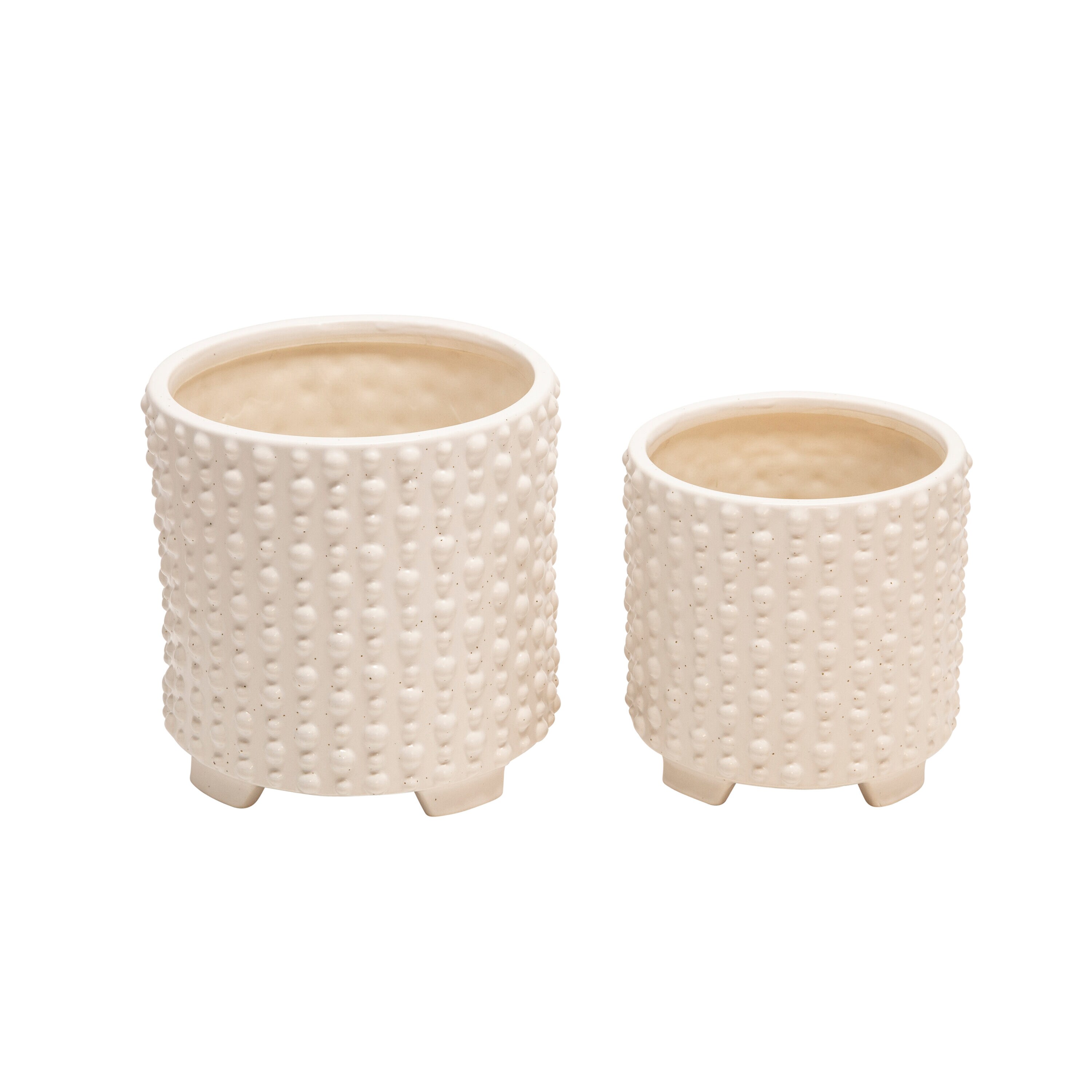 Siavonce XH06802 8.0-in W x 8-in H x 8-in D White Ceramic Indoor/Outdoor Planter