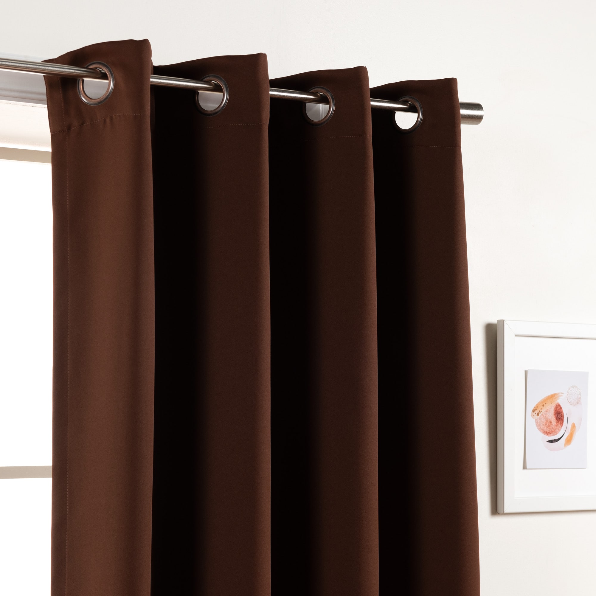 Best Home Fashion GR-WD-FR-100X96-CHOC curtains - View #3