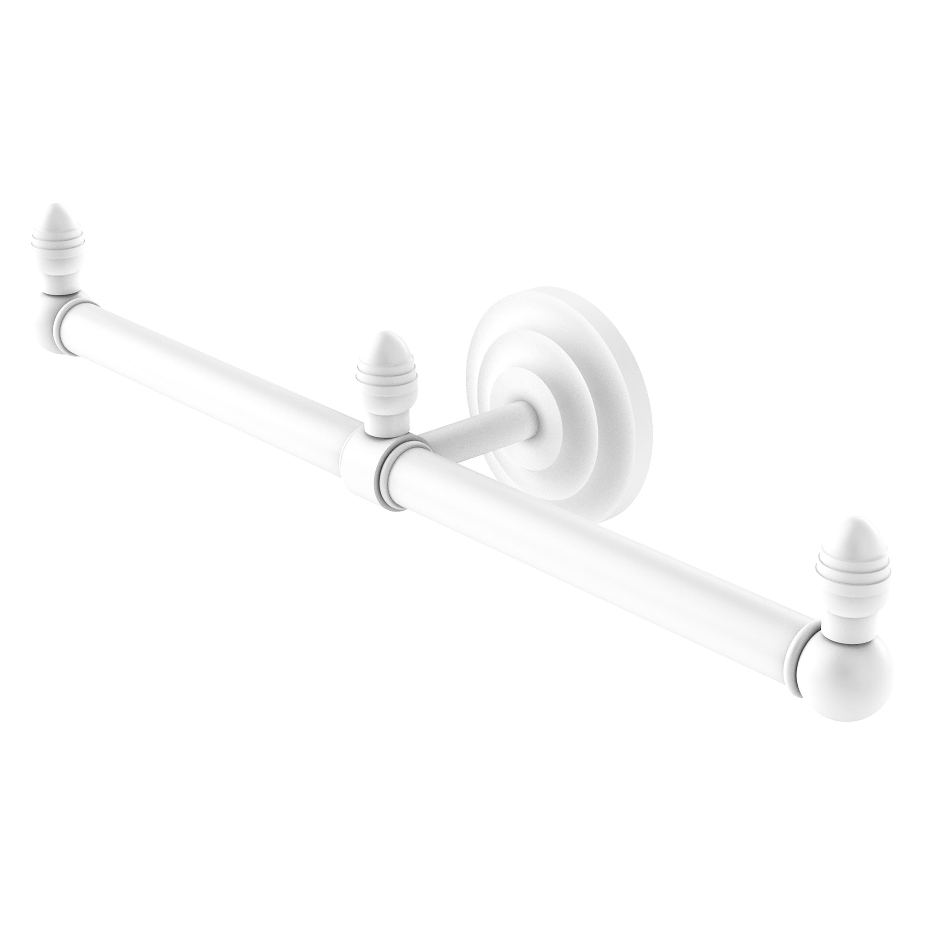Allied Brass BPQN-HTB-2-WHM Que New 15-in double Matte White Wall mount Double Towel Bar