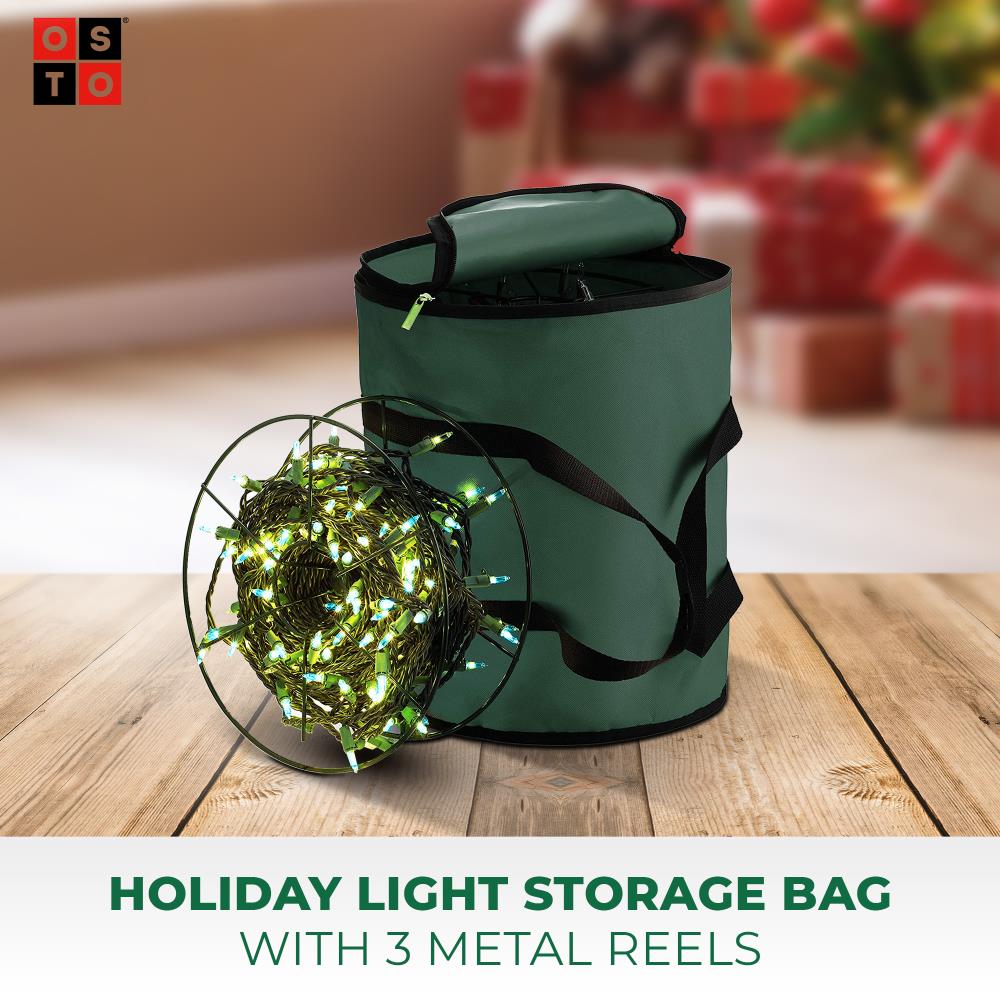 OSTO 3-Reel 300-Light 12-in W x 15-in H Green String Light Storage  Container at