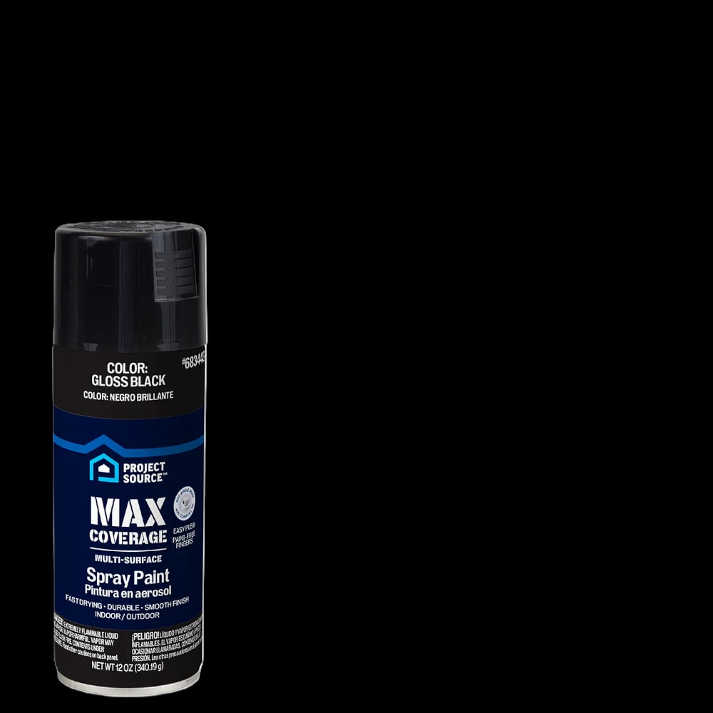 Project Source 399235 Gloss Black Spray paint ( NET WT. 12-oz )