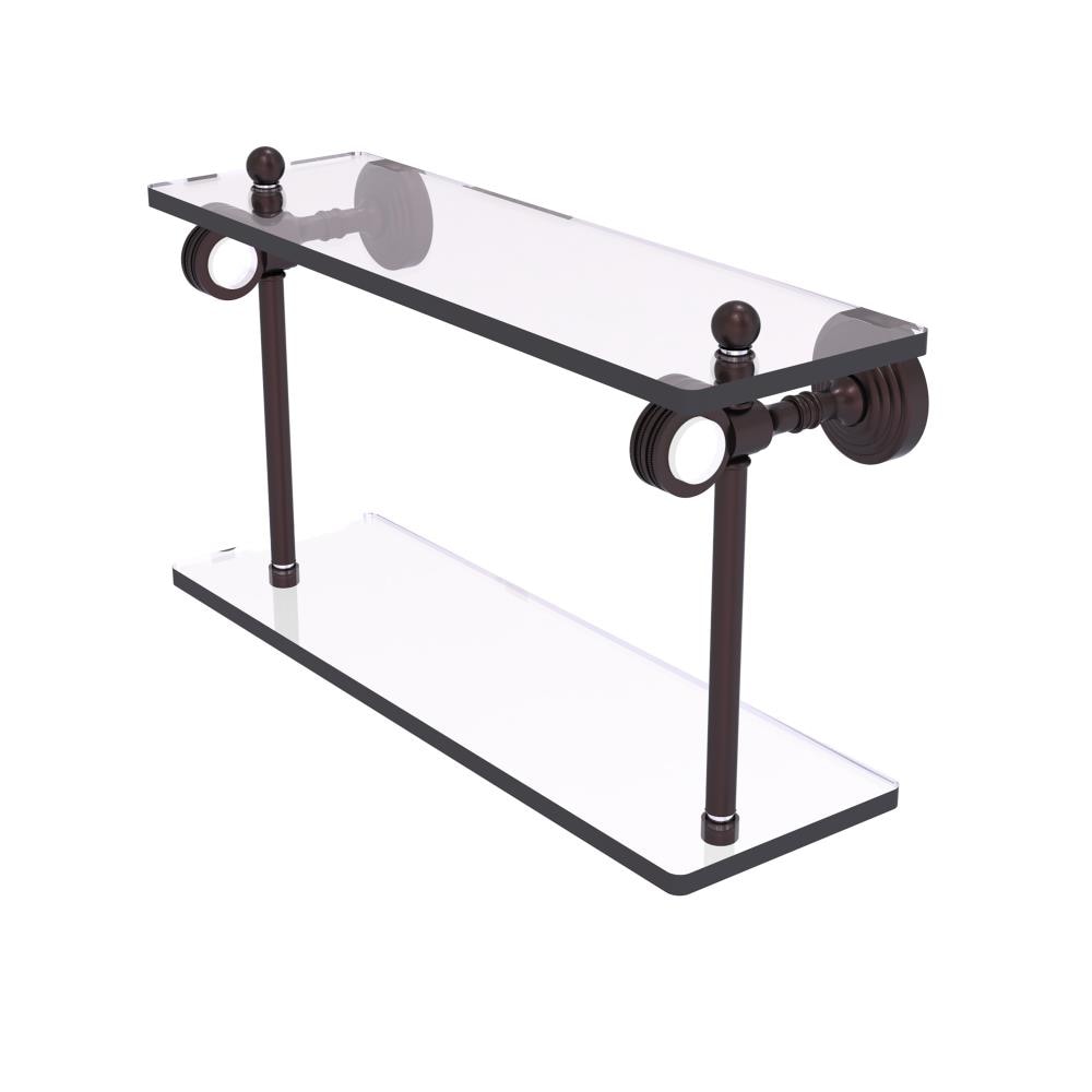 Allied Brass PG-2D-16-ABZ Pacific Grove Antique Bronze 2 -Tier Wall mount Bathroom Shelf ( 16-in x 9.3-in x 5-in )